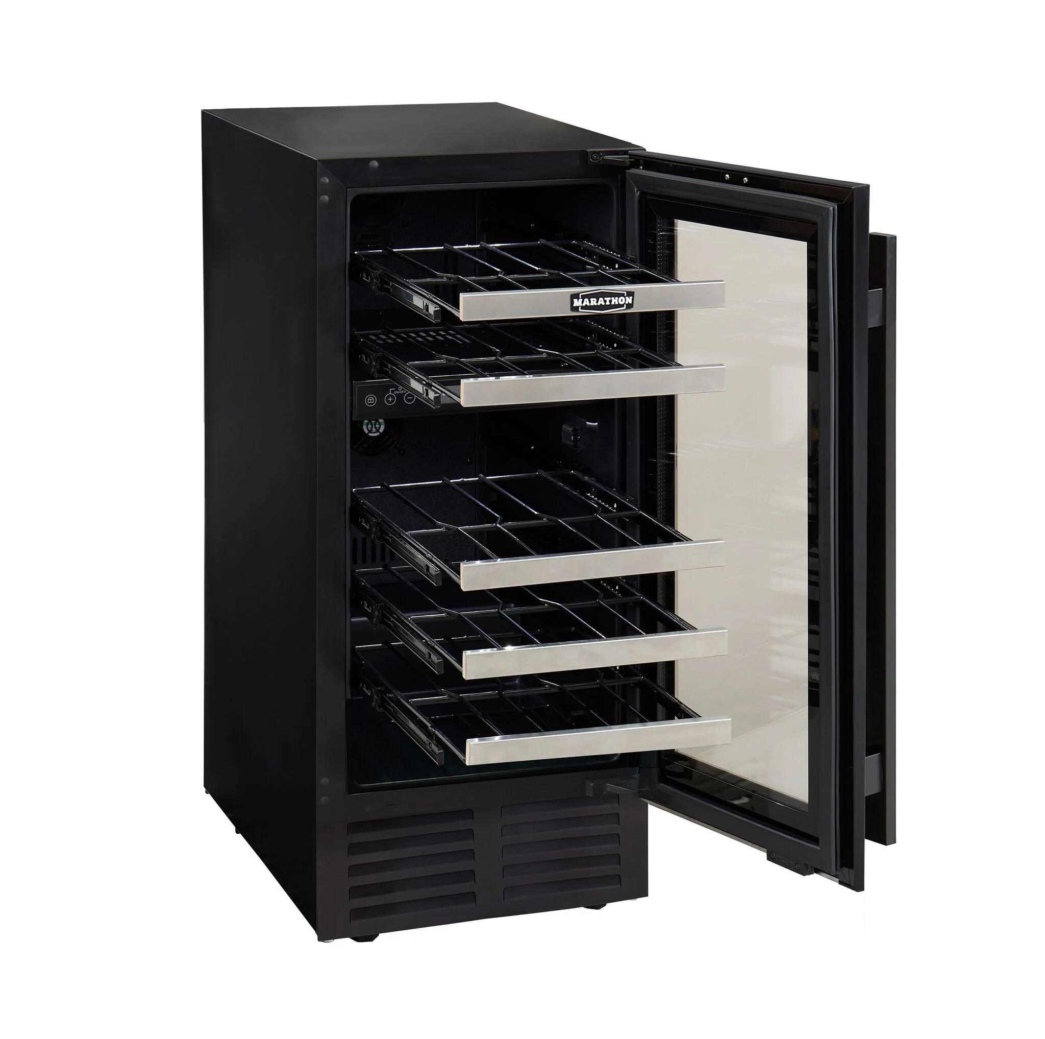 Marathon Black Steel Dual Zone Wine Cooler - MWC28-DBLS - Image 3