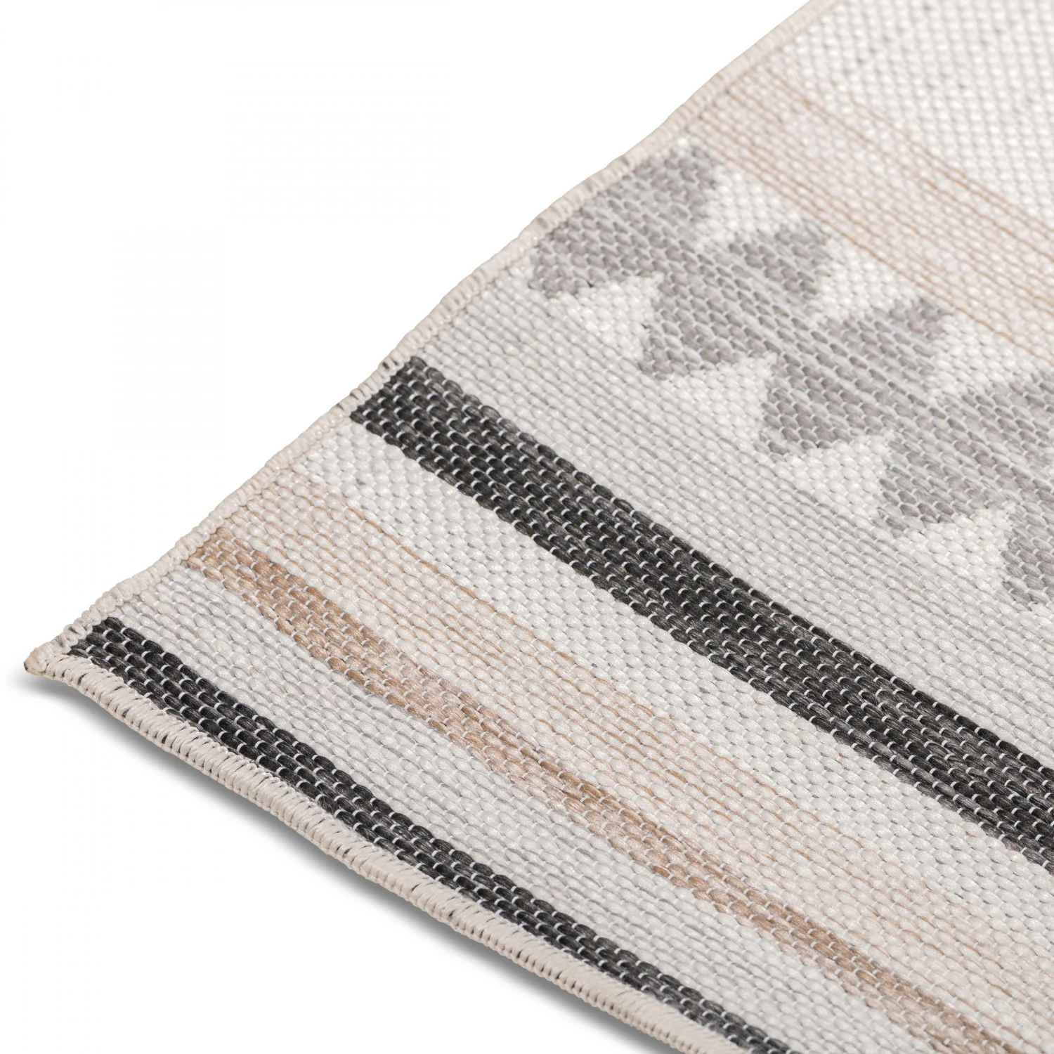 Marbella Modern Outdoor Rug - 6' x 9' - Grey/Black - Image 3