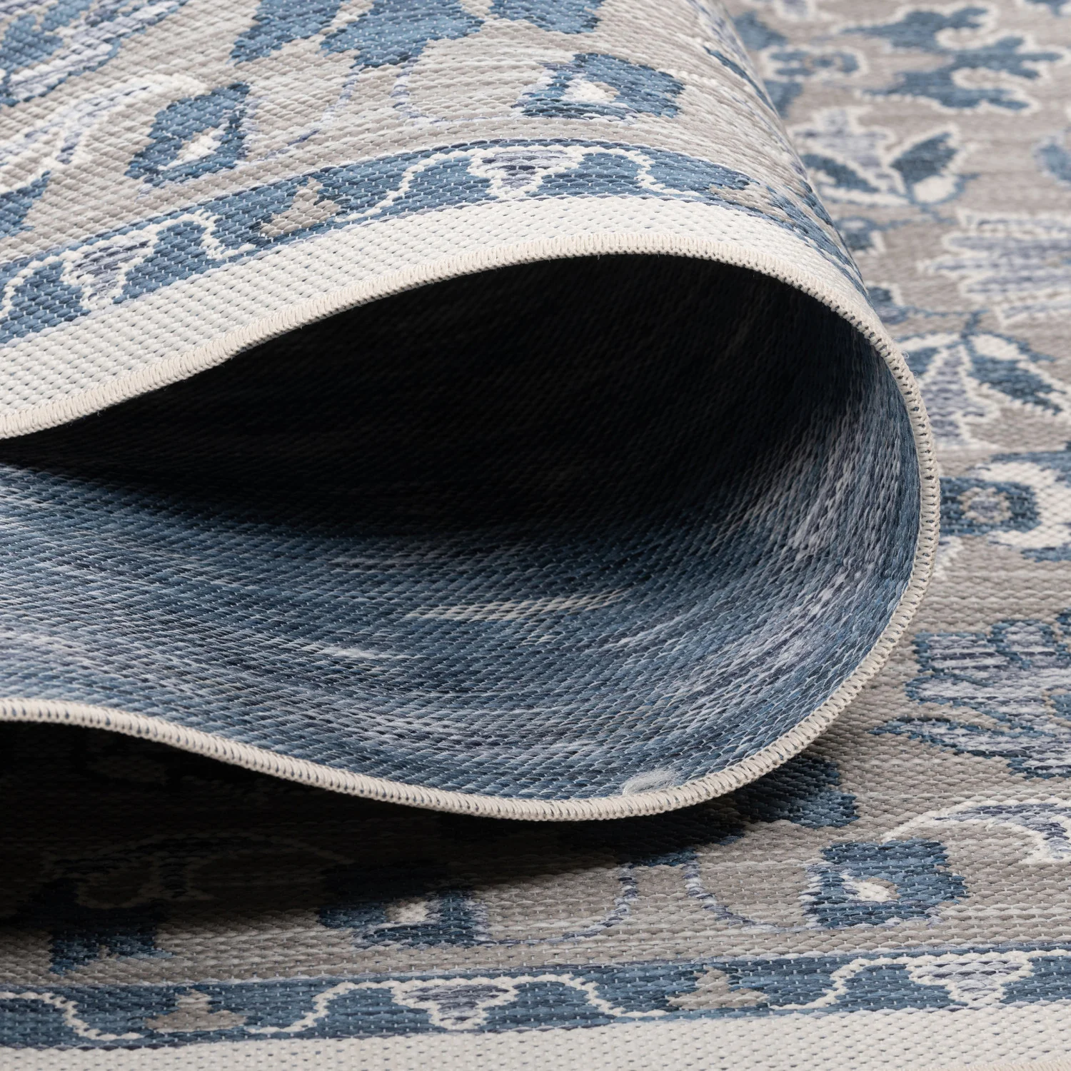 Marbella Traditional Outdoor Rug - 6' x 9' - Blue - Image 5
