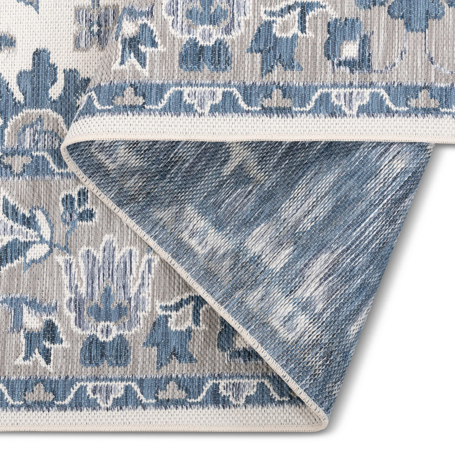 Marbella Traditional Outdoor Rug - 8' x 10' - Blue - Image 2
