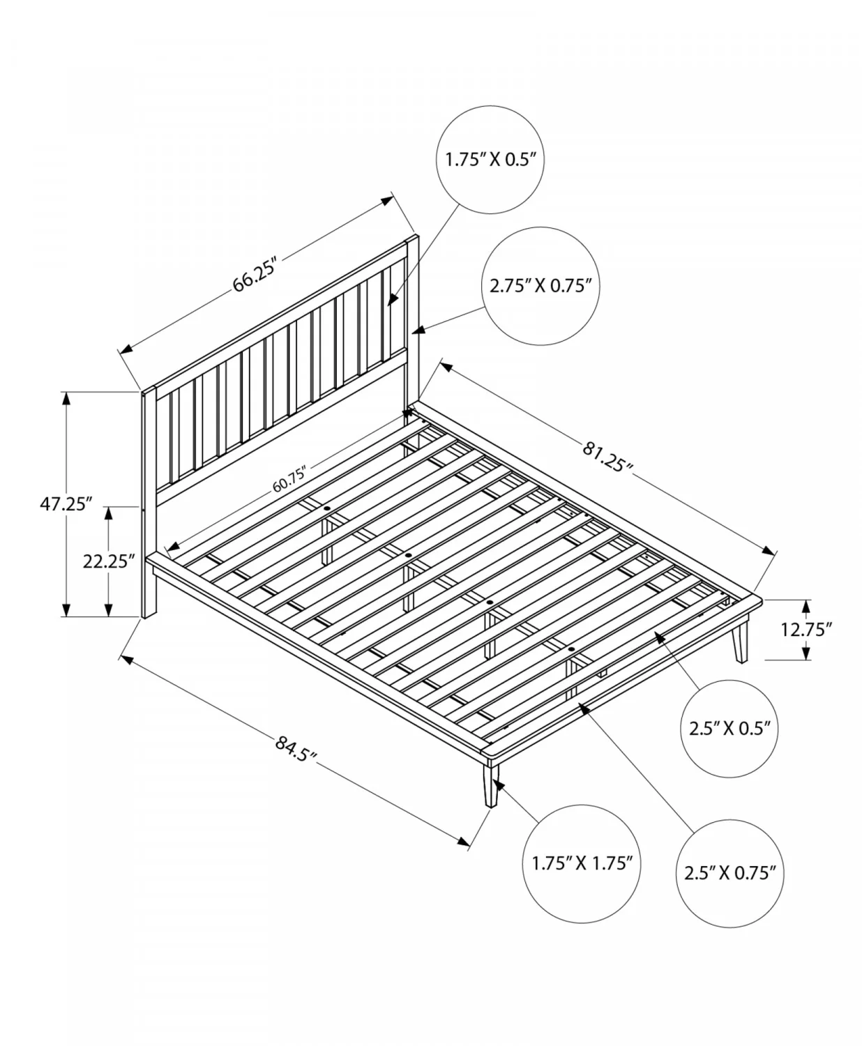 Margaret Queen Bed - White - Image 3