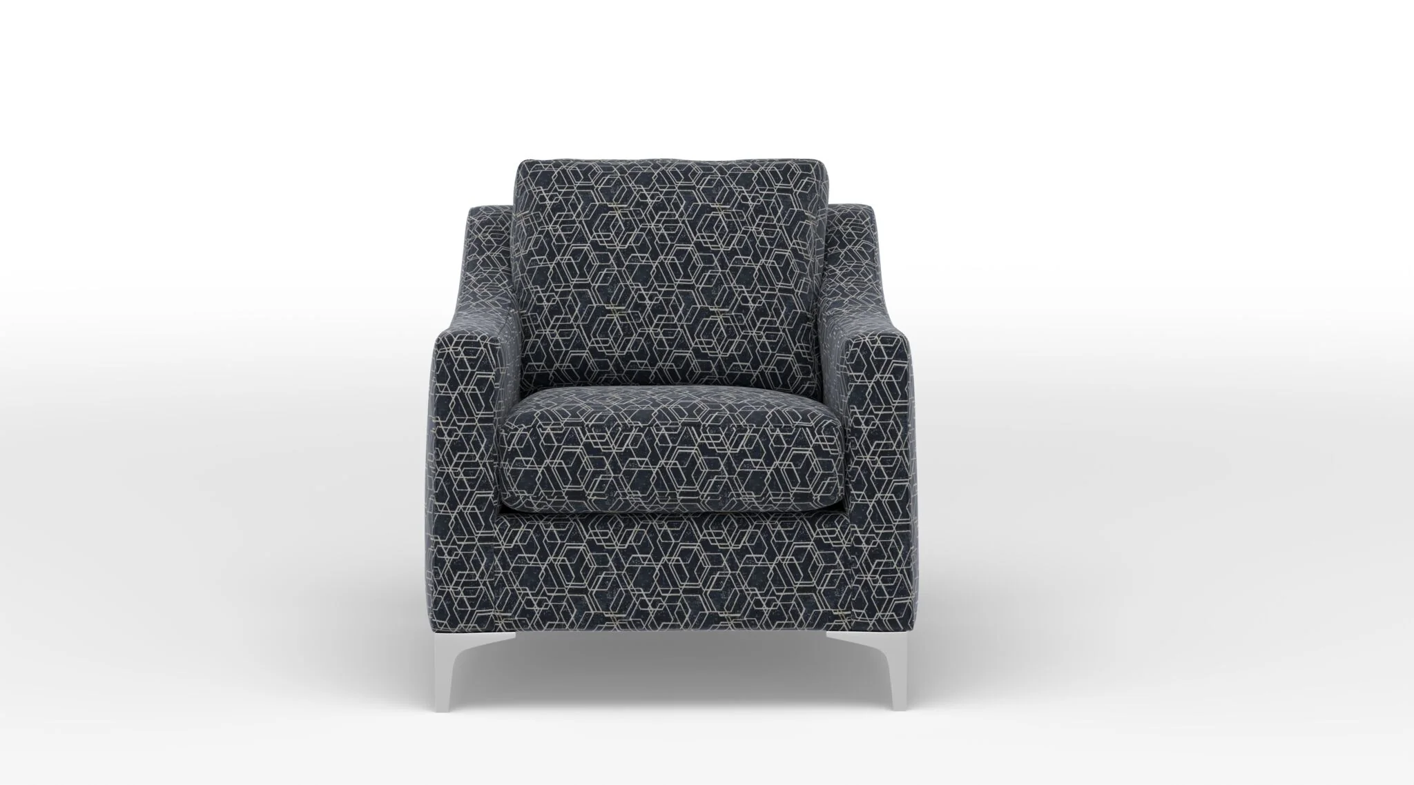 Marissa Accent Chair - Boxes Dark Blue - Image 2