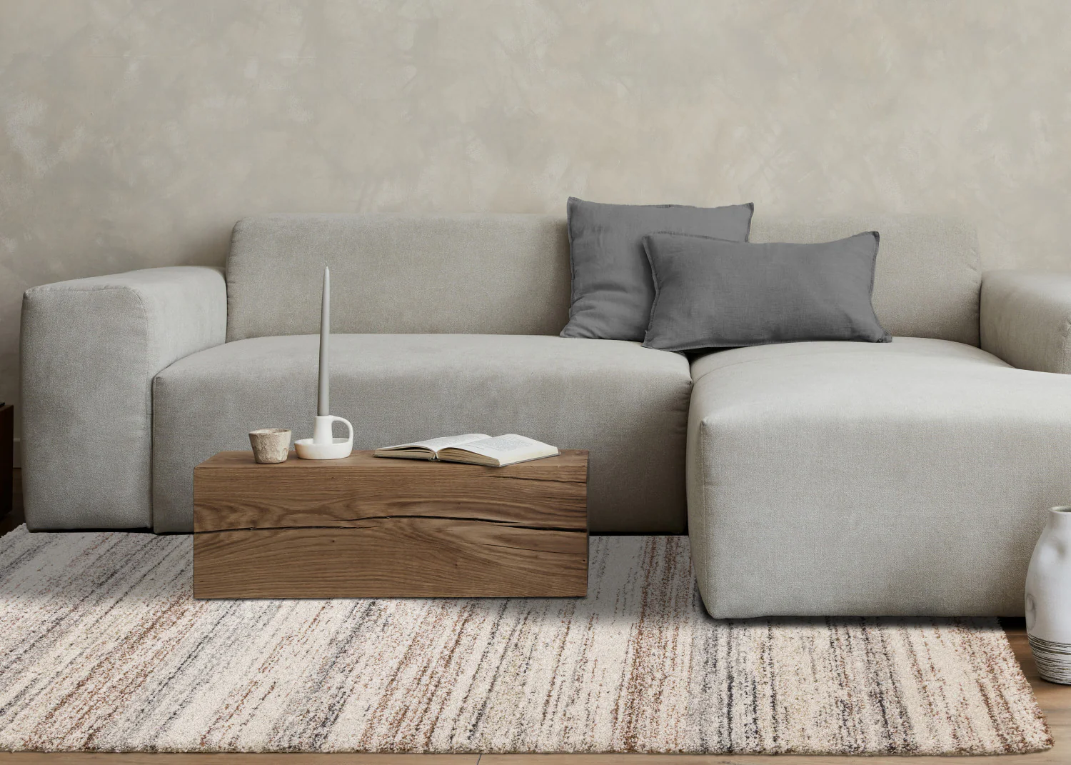 Marquee Soft Contemporary Area Rug - 5' X 8' - Cream/Rust - Image 3