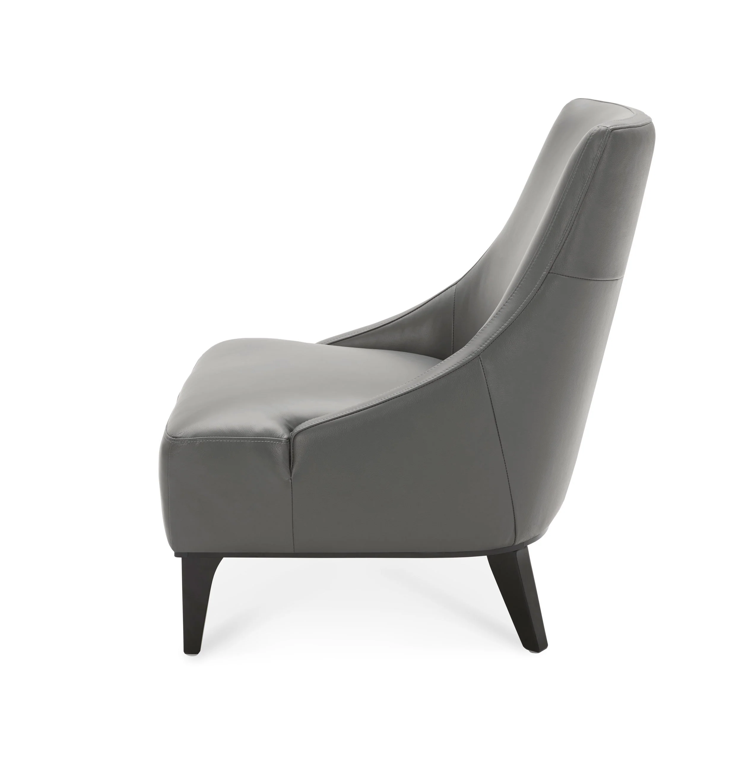Marquise Leather Slipper Chair - Light Grey - Image 3