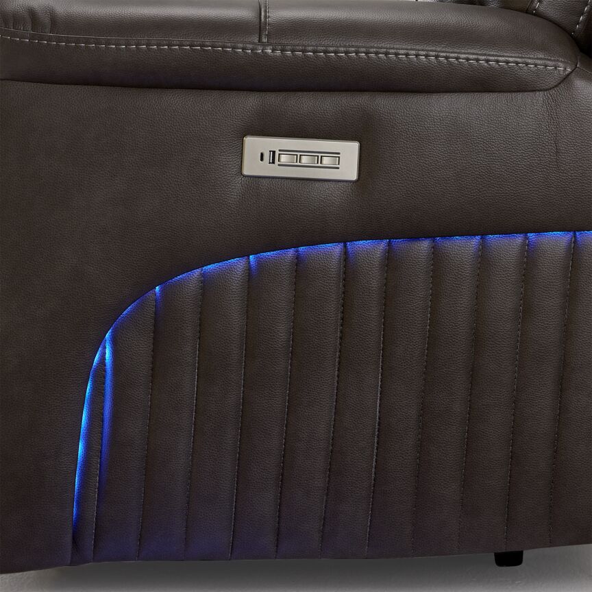 Matrix Triple Power Reclining Loveseat with Console - Smoke - Image 10