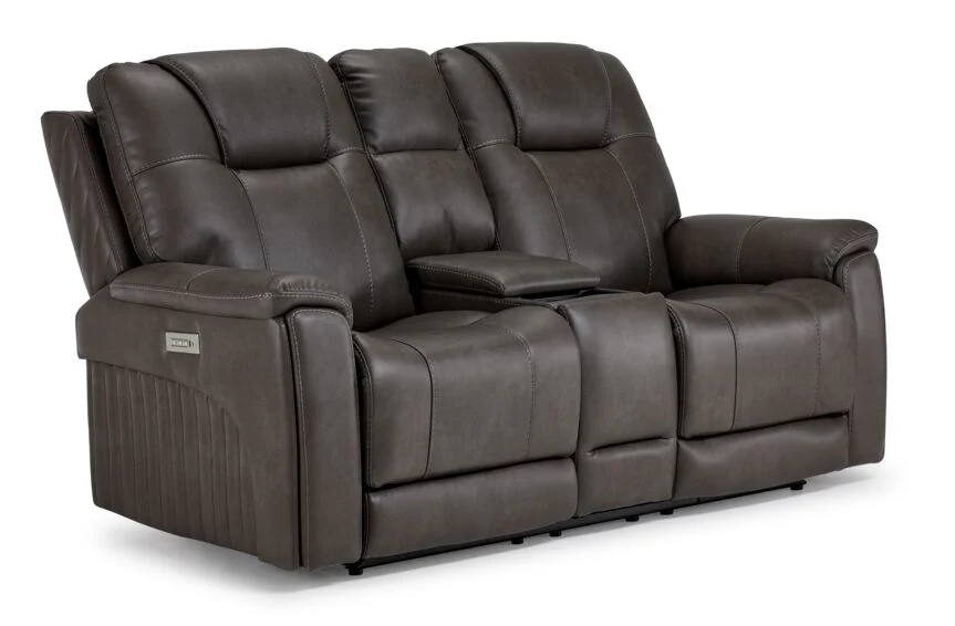 Matrix Triple Power Reclining Sofa and Loveseat Set - Smoke - Image 3