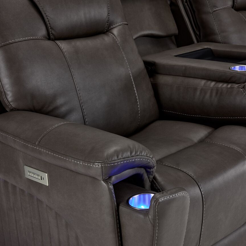 Matrix Triple Power Reclining Sofa, Loveseat and Chair Set - Smoke - Image 5