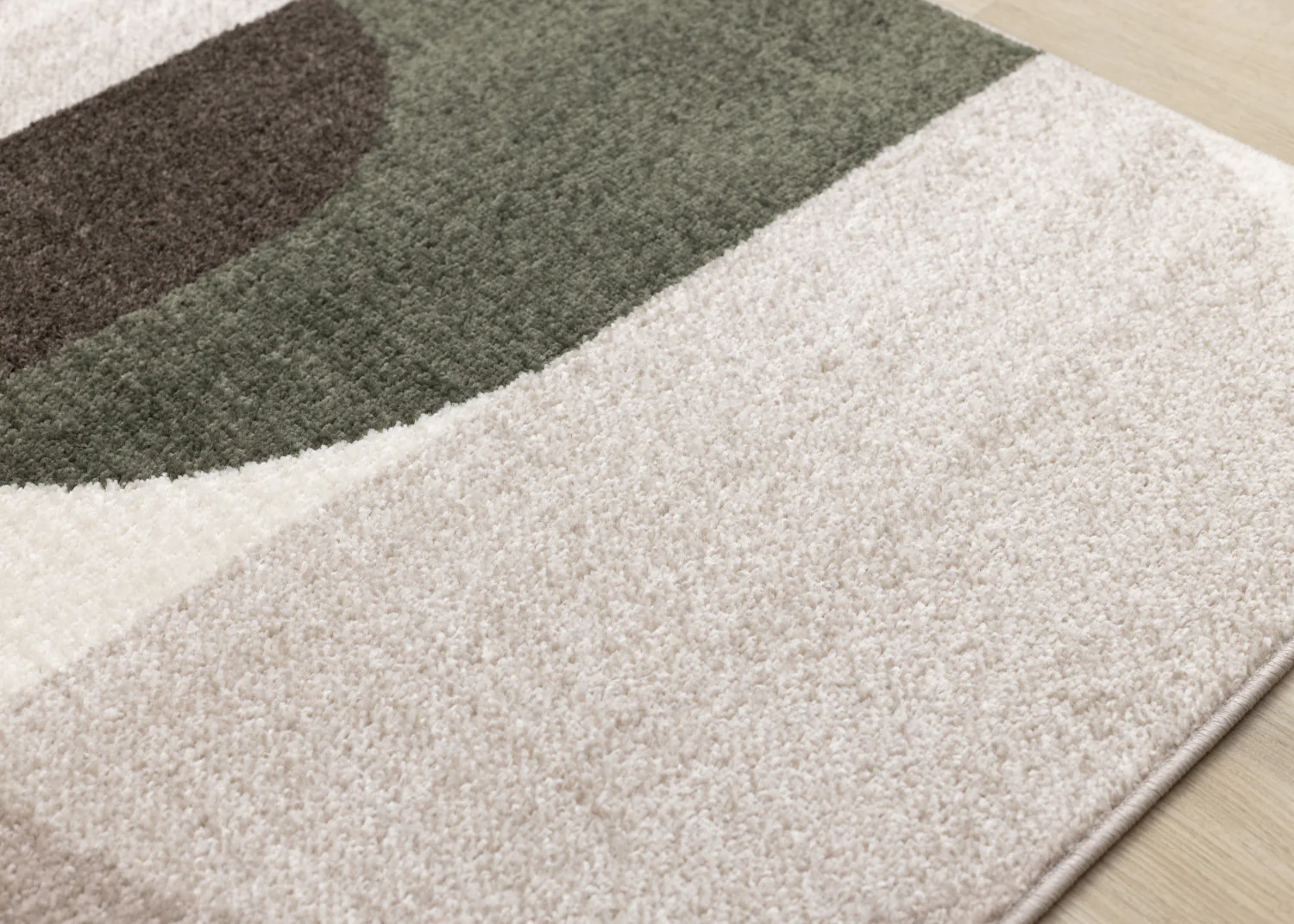 Maui Contemporary Geometric Area Rug - 5' X 8' - Cream/Green - Image 4