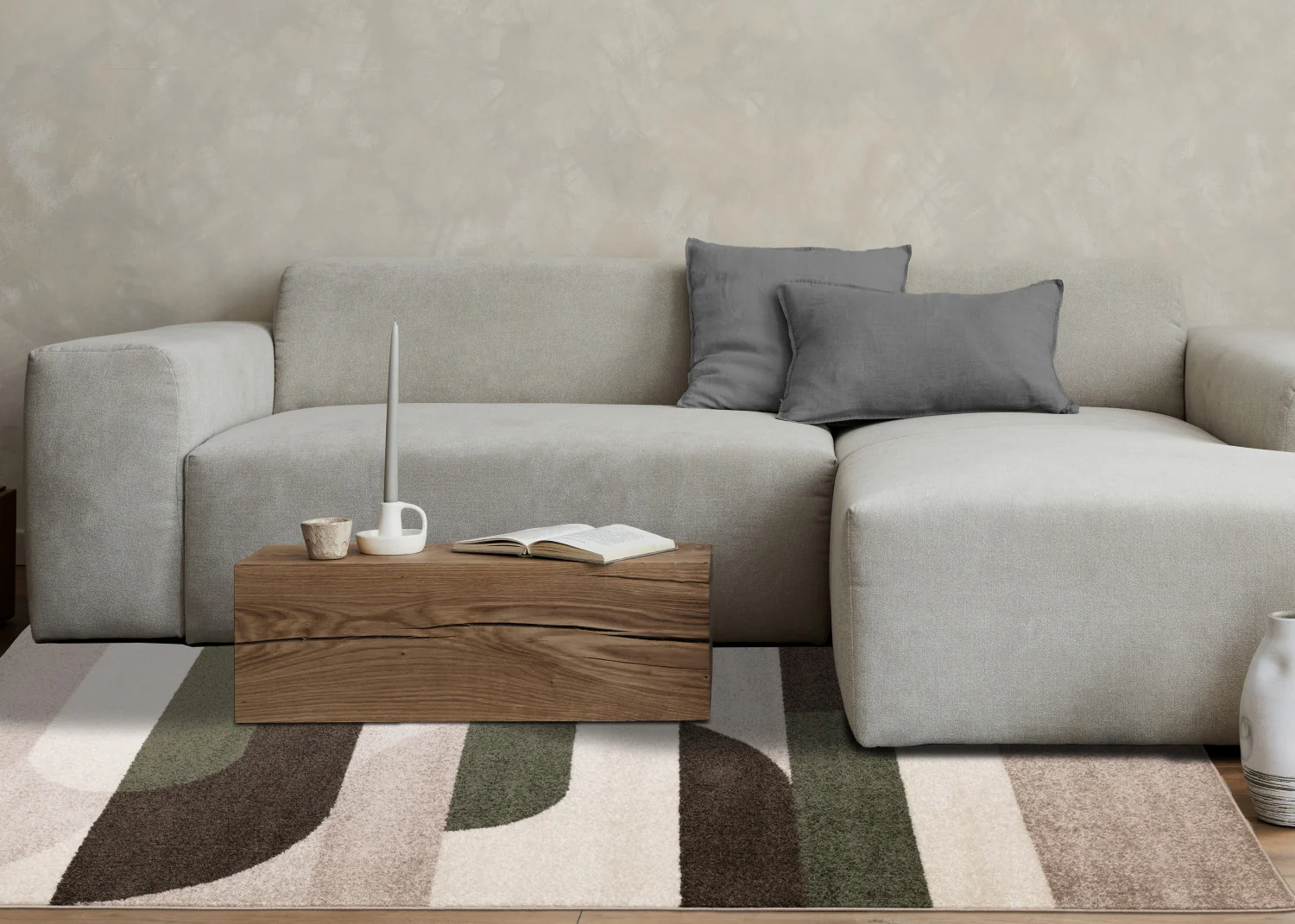 Maui Contemporary Geometric Area Rug - 8' X 11' - Cream/Green - Image 3