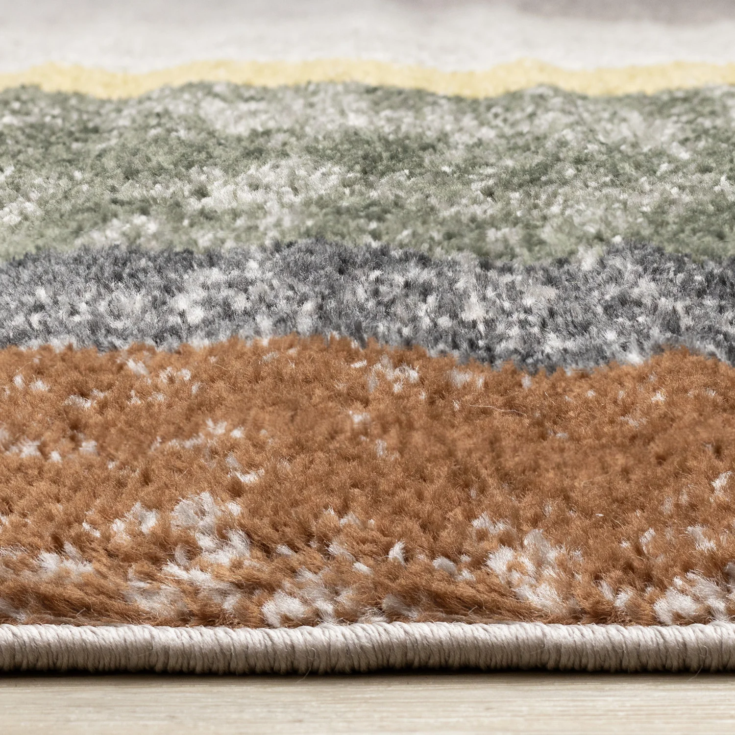 Maui Modern Geometric Area Rug - 5' X 8' - Grey/Green/Yellow - Image 5