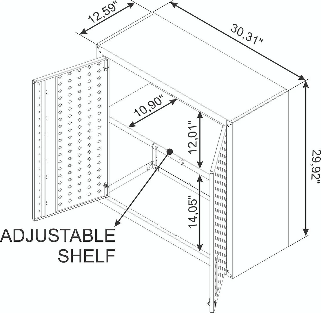 Maximus Floating Garage Cabinet - White - Image 3