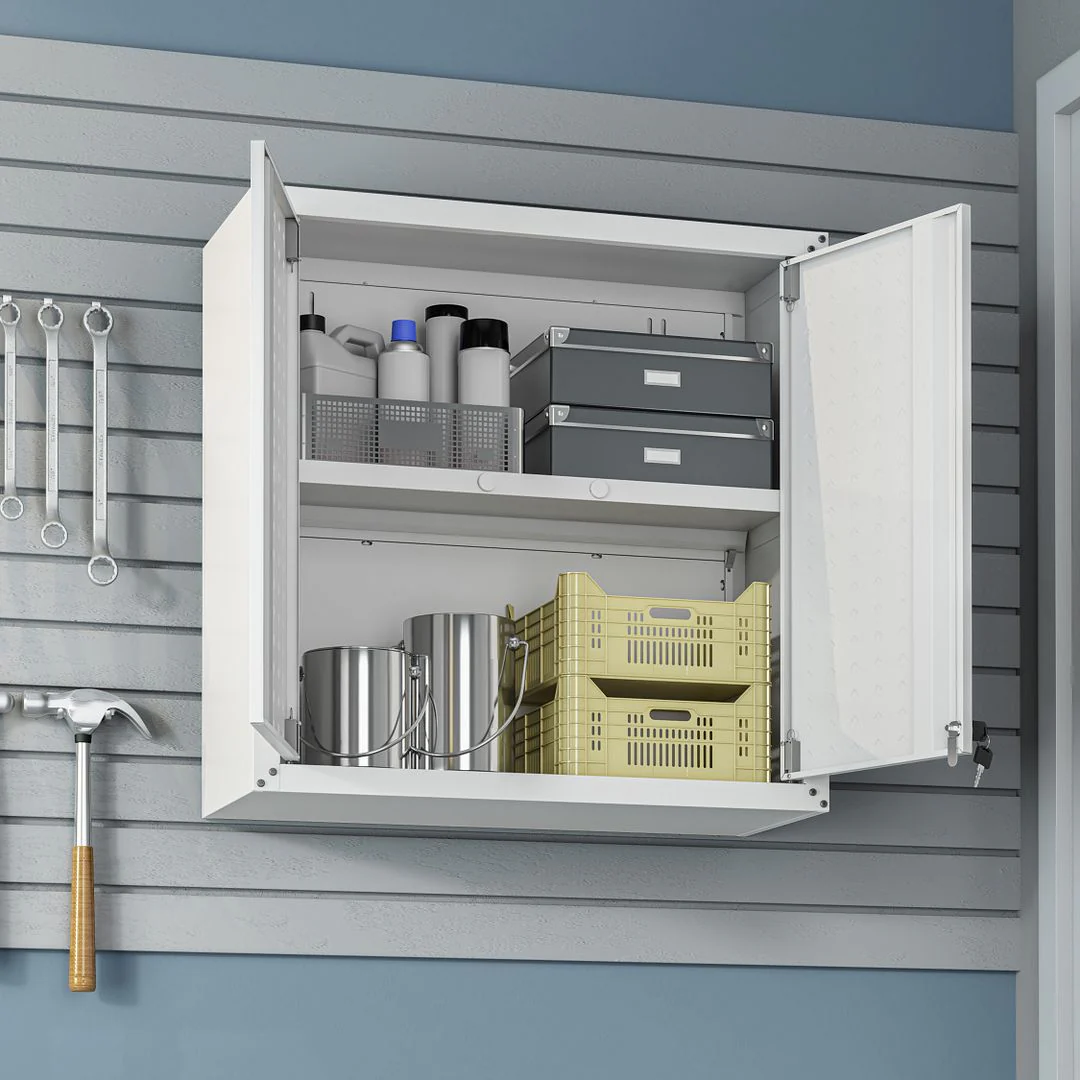 Maximus Floating Garage Cabinet - White - Image 4