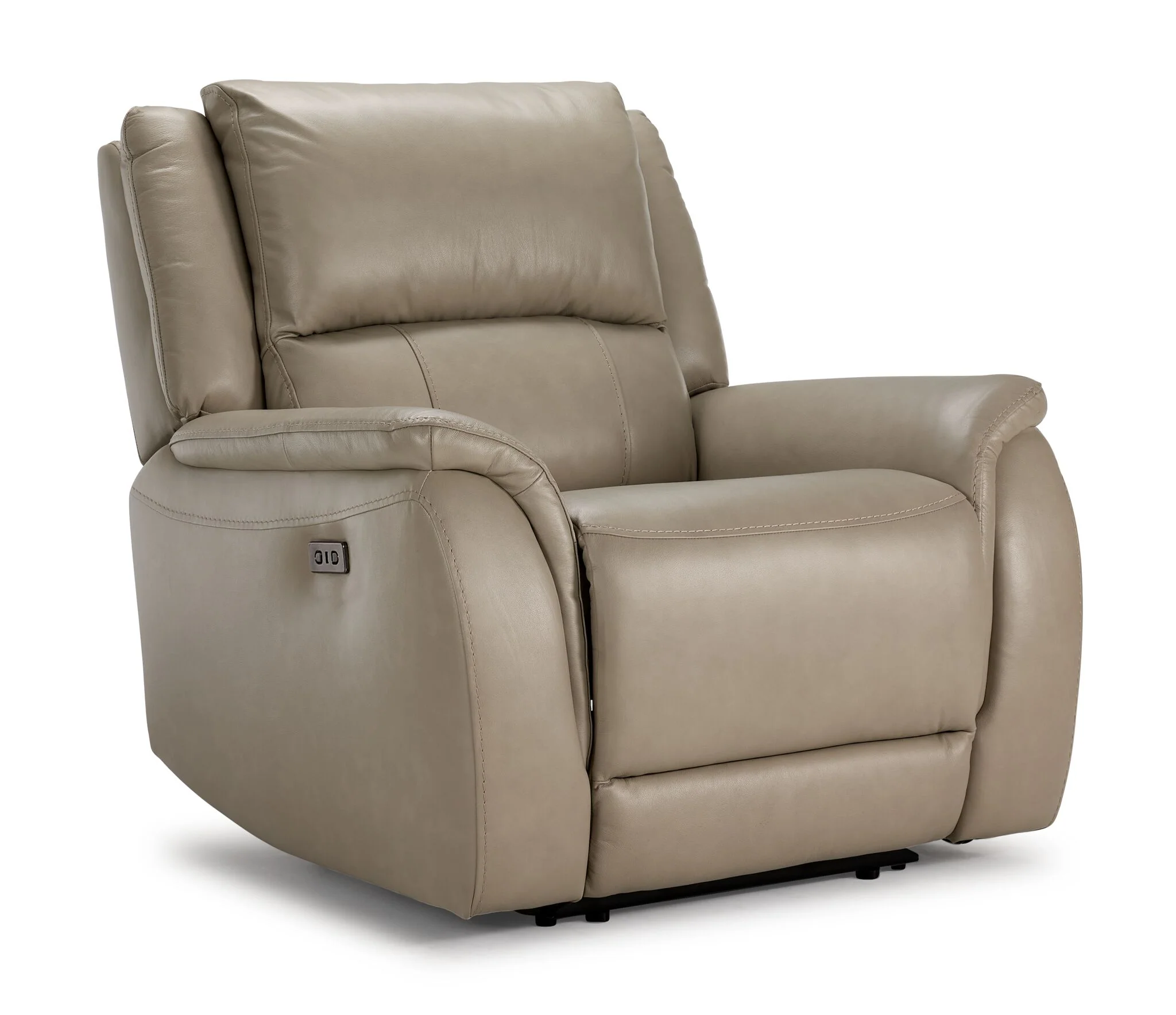 Maxton Leather Power Reclining Sofa and Chair Set - Taupe - Image 2