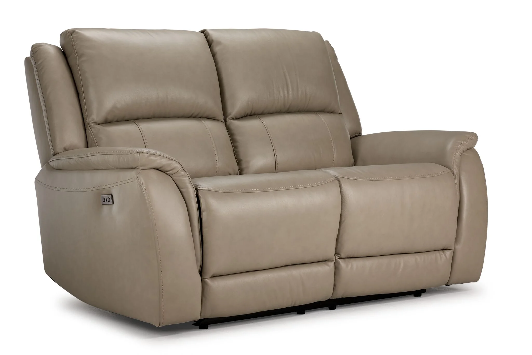 Maxton Leather Power Reclining Sofa, Loveseat and Chair Set - Taupe - Image 3