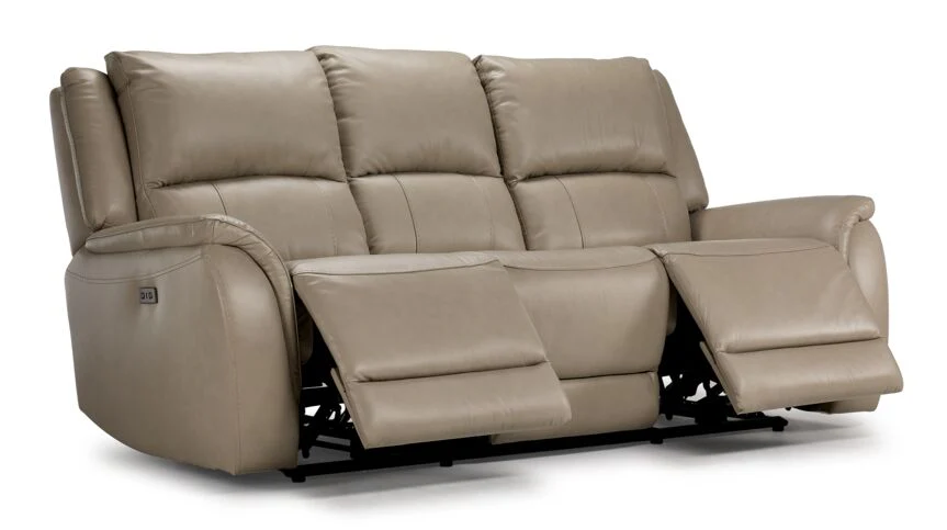 Maxton Leather Power Reclining Sofa - Taupe - Image 3