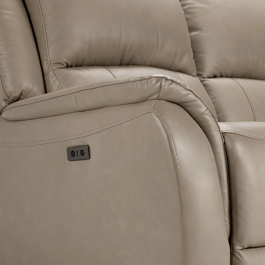 Maxton Leather Power Reclining Sofa - Taupe - Image 5