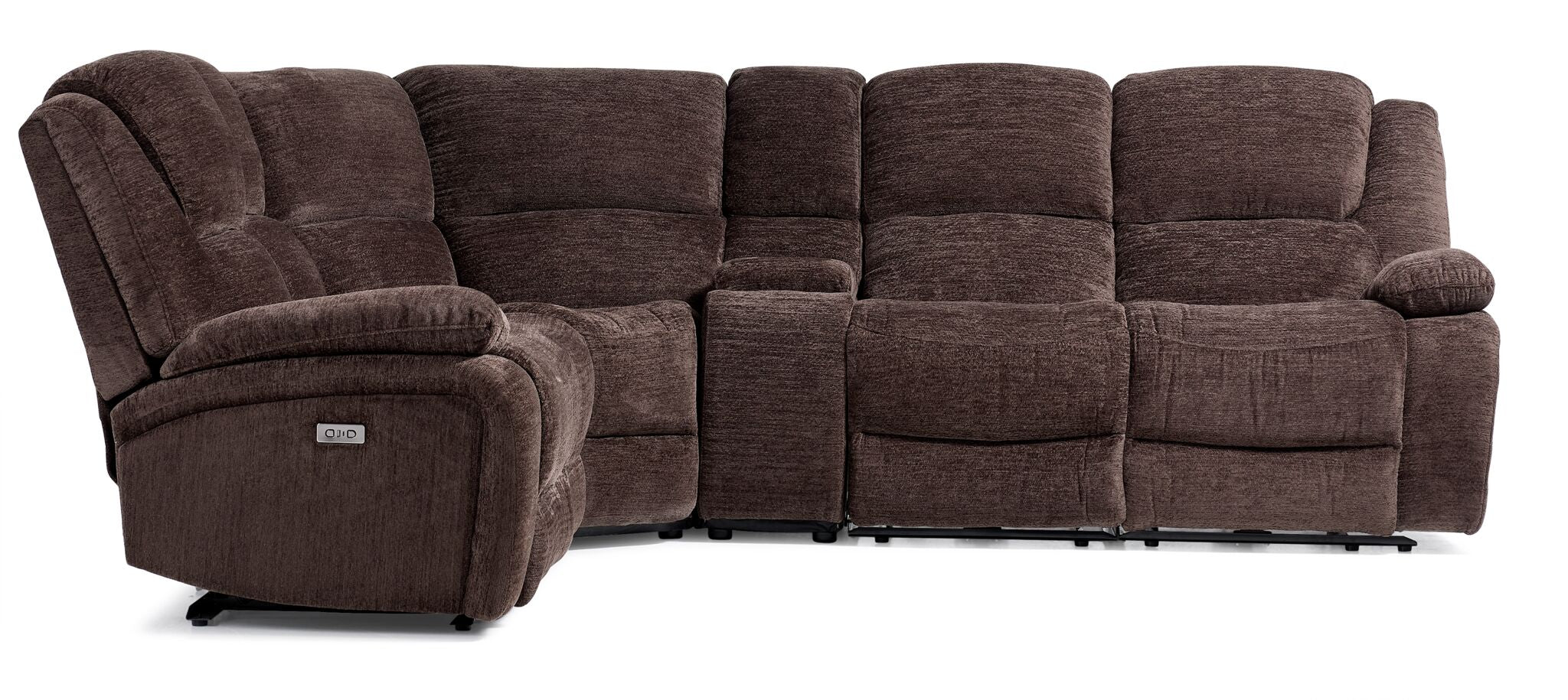 Maxwell 6-Piece Power Reclining Sectional with Console- Brown - Image 2