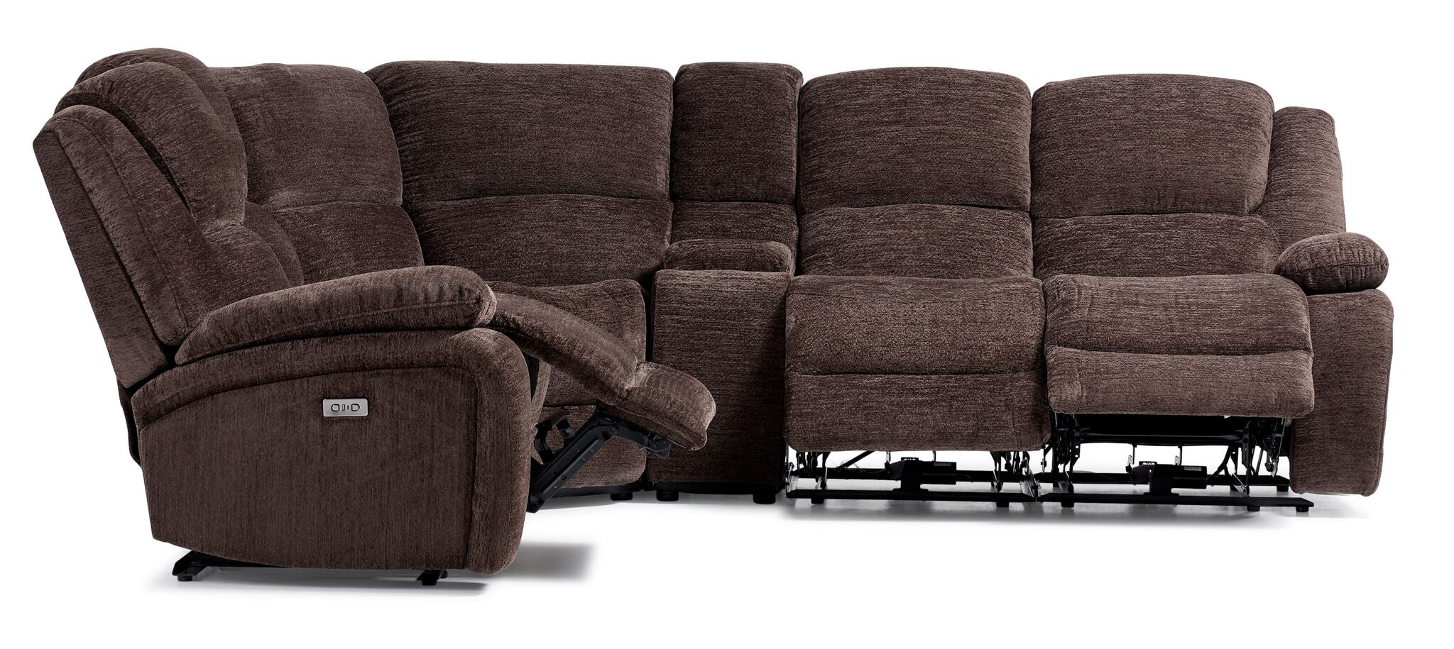 Maxwell 6-Piece Power Reclining Sectional with Console- Brown - Image 5