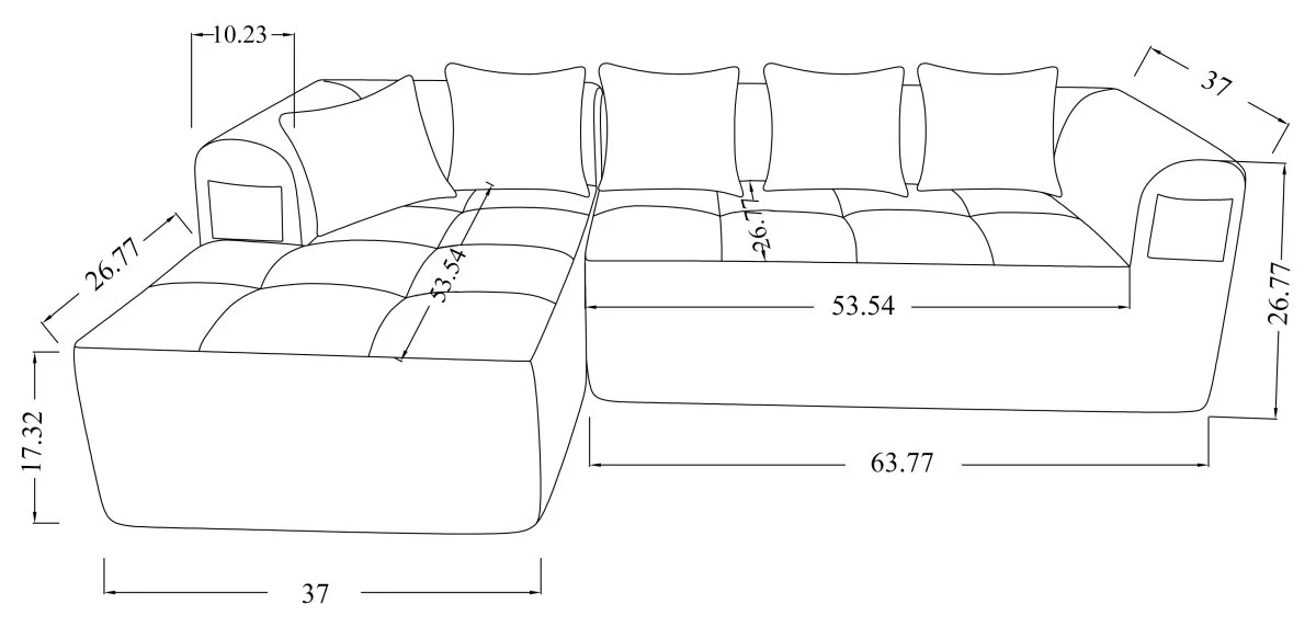 Maya All Foam Sectional - Taupe - Image 11
