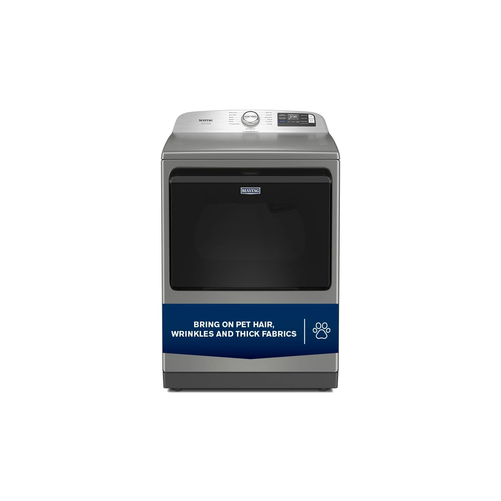 Maytag Radiant Silver Smart Steam Electric Dryer ( 7.4 Cu. Ft.) with Pet Pro System - YMED7205RR - Image 10