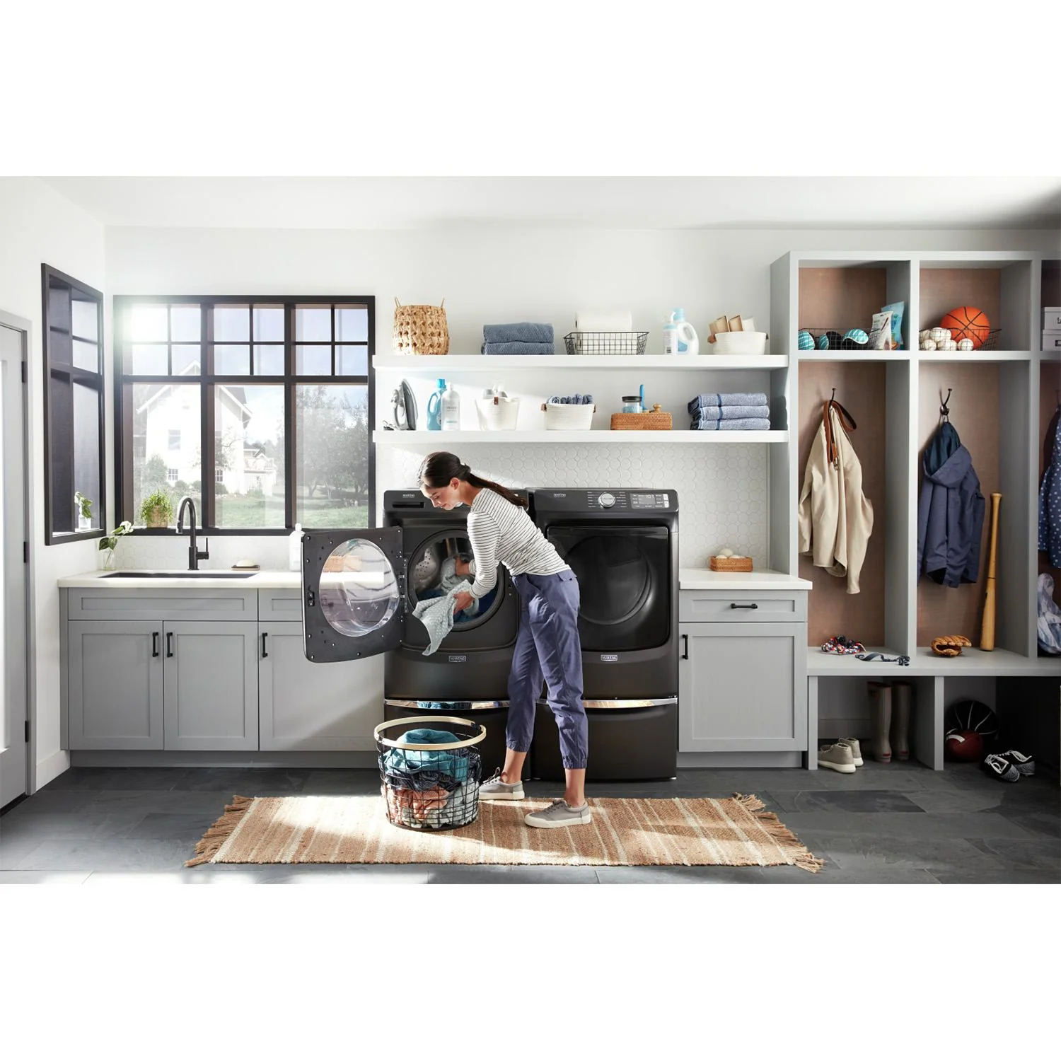 Maytag Volcano Black Front-Load Washer (5.2 cu. ft.) & Electric Dryer (7.3 cu. ft.) - MHW5630MBK/YMED5630MBK - Image 3