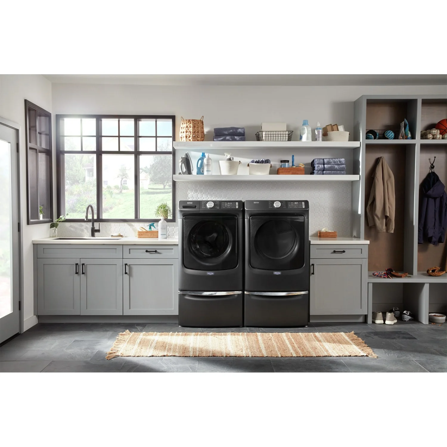 Maytag Volcano Black Front-Load Washer (5.5 cu. ft.) & Gas Dryer (7.3 cu. ft.) - MHW6630MBK/MGD6630MBK - Image 5