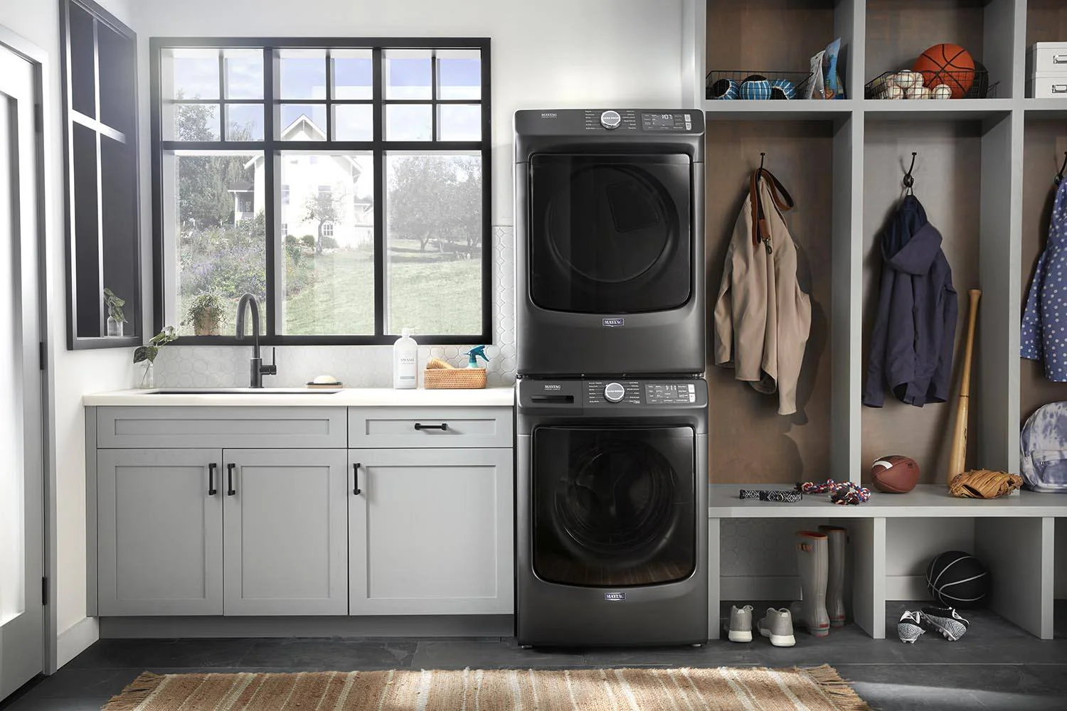 Maytag Volcano Black Front-Load Washer (5.5 cu.ft.) & Electric Dryer (7.3 cu. ft.) - MHW6630MBK/YMED6630MBK - Image 2