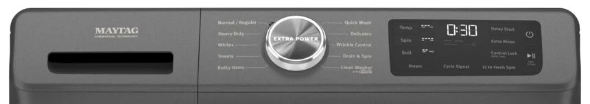 Maytag Volcano Black Front Load Washer with Extra Power and 12-Hr Fresh Spin™ (5.2 cu. ft.) - MHW5630MBK - Image 4