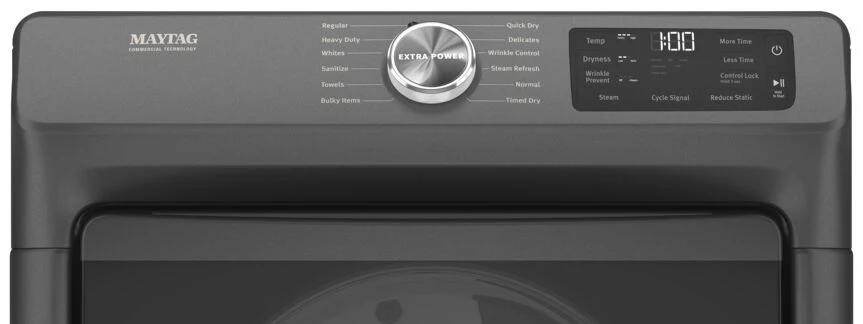 Maytag Volcano Black Gas Dryer with Extra Power and Quick Cycle (7.3 cu. ft.) - MGD6630MBK - Image 4
