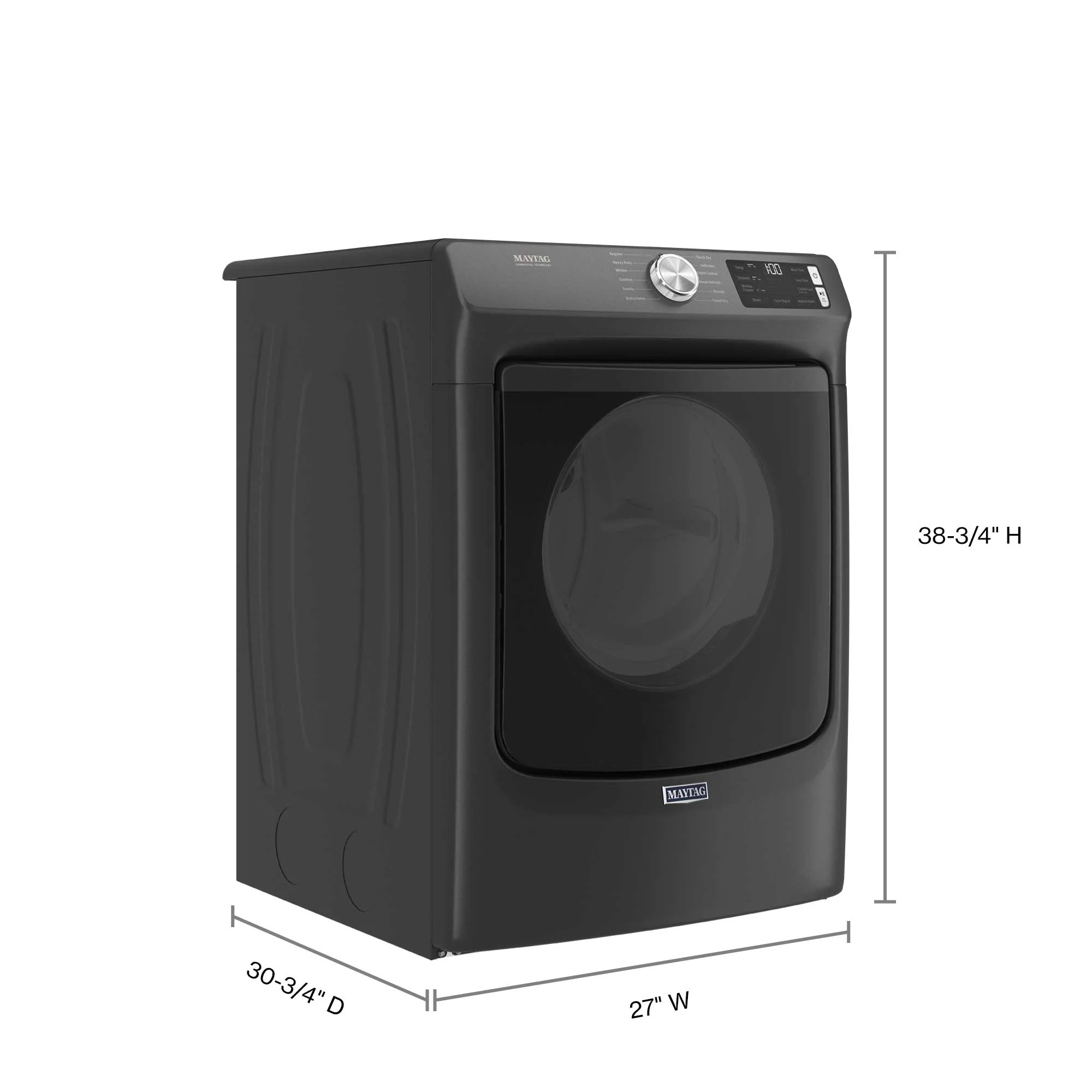 Maytag Volcano Black Gas Dryer with Extra Power and Quick Cycle (7.3 cu. ft.) - MGD6630MBK - Image 5