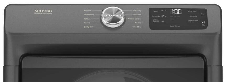 Maytag Volcano Black Gas Dryer with Extra Power and Quick Dry Cycle (7.3 cu. ft.) - MGD5630MBK - Image 3