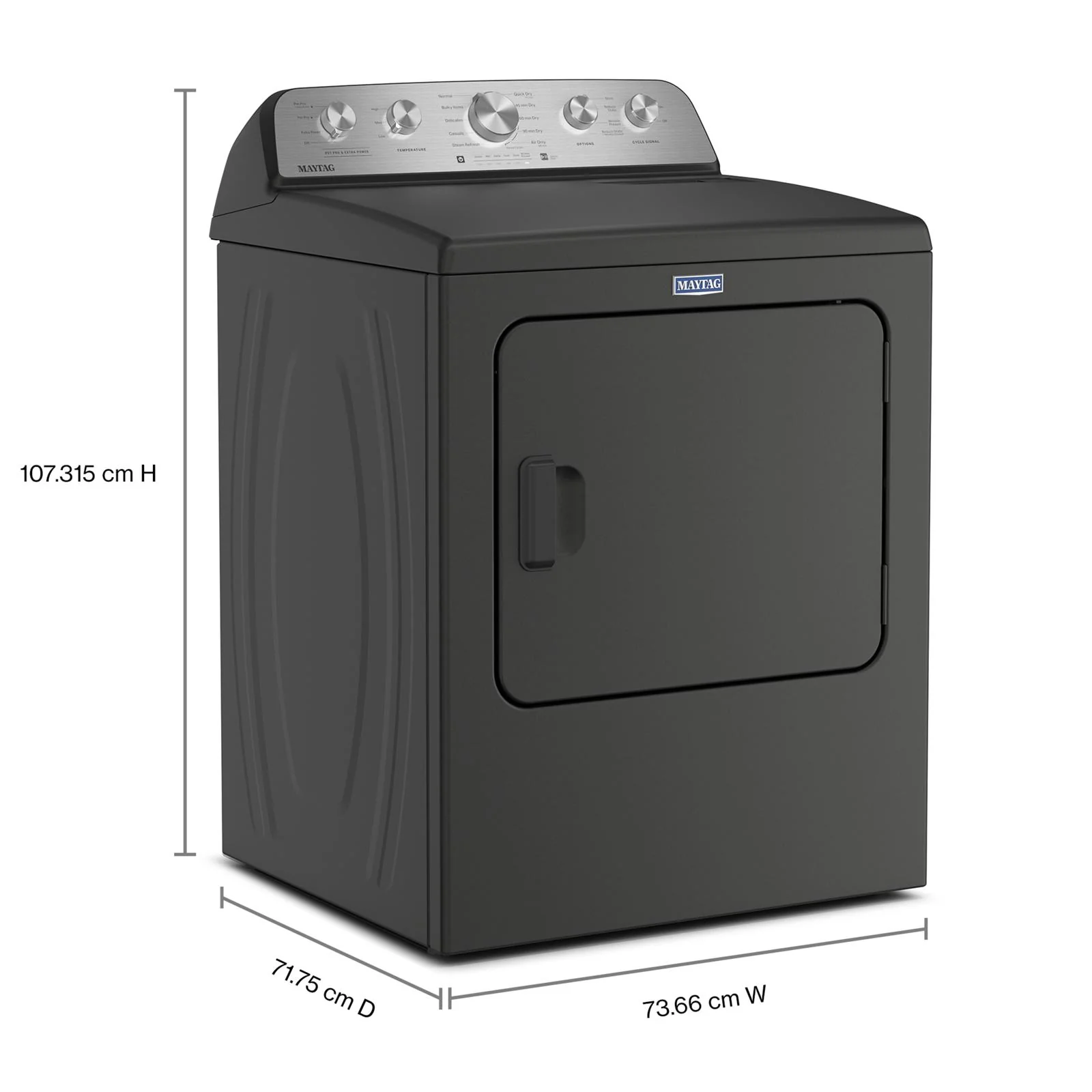 Maytag Volcano Black Steam Electric Dryer (7.0 Cu. Ft.) with Top Load Dryer with Pet Pro Option - YMED5605RU - Image 2