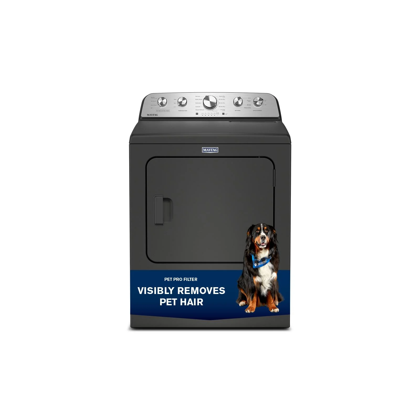 Maytag Volcano Black Steam Electric Dryer (7.0 Cu. Ft.) with Top Load Dryer with Pet Pro Option - YMED5605RU - Image 8