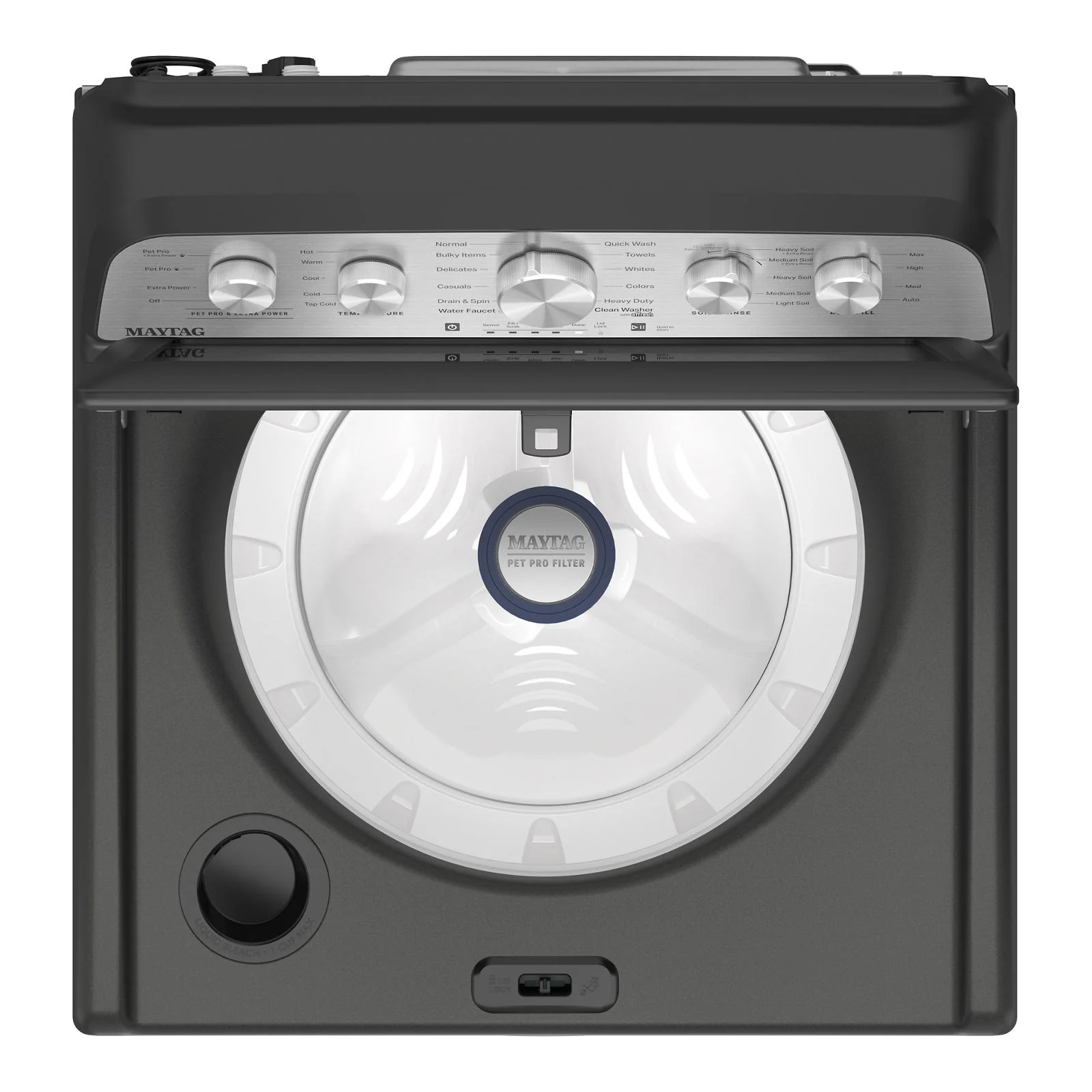 Maytag Volcano Black Top Load Agitator Washer (5.4 Cu. Ft. IEC) with Extra Power and Pet Pro Option - MTW5605RU - Image 4
