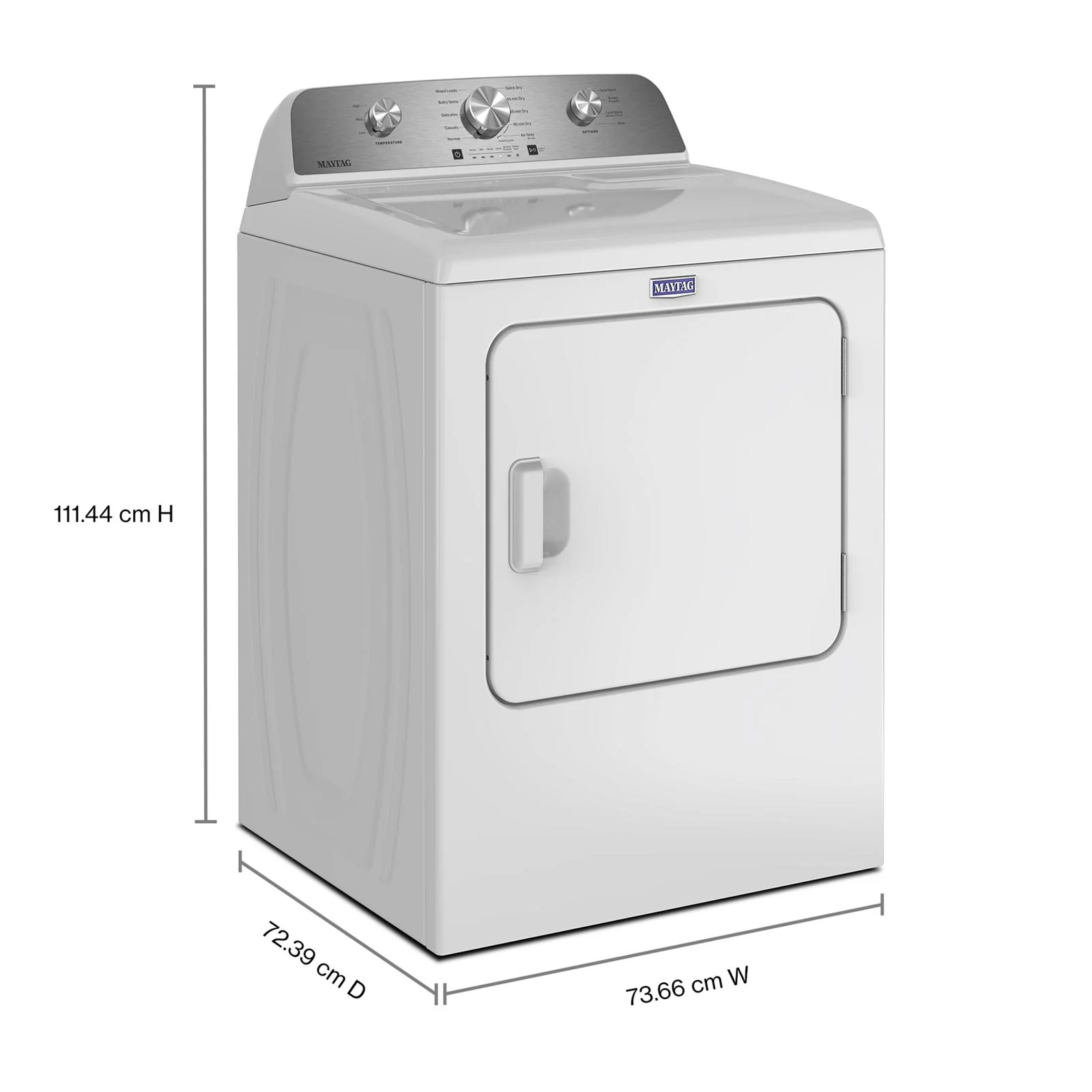 Maytag White Electric Dryer (7.0 Cu. Ft.) with Wrinkle Prevent Option - YMED4205SW - Image 2