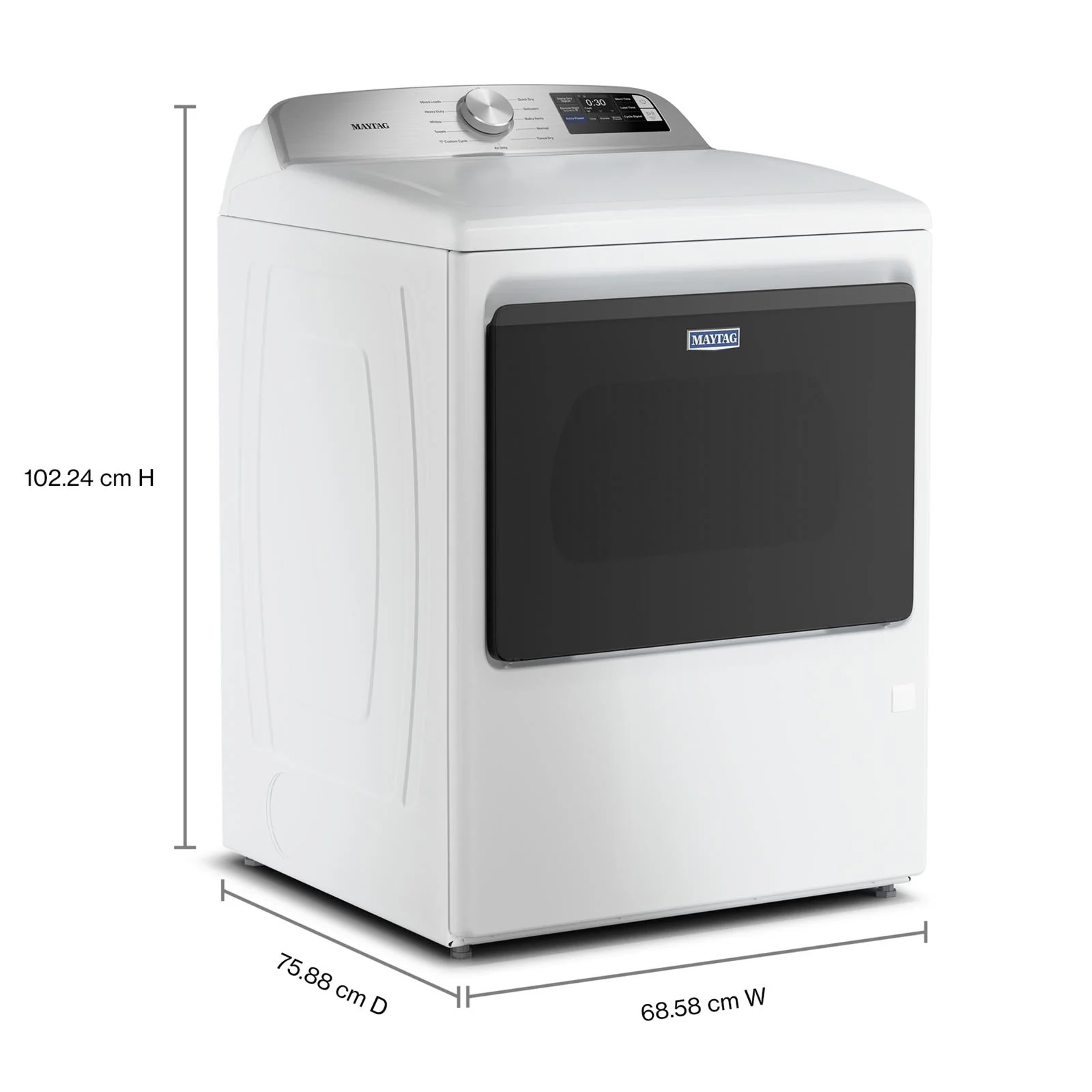 Maytag White Gas Dryer (7.4 cu.ft.) - MGD6205RW - Image 3