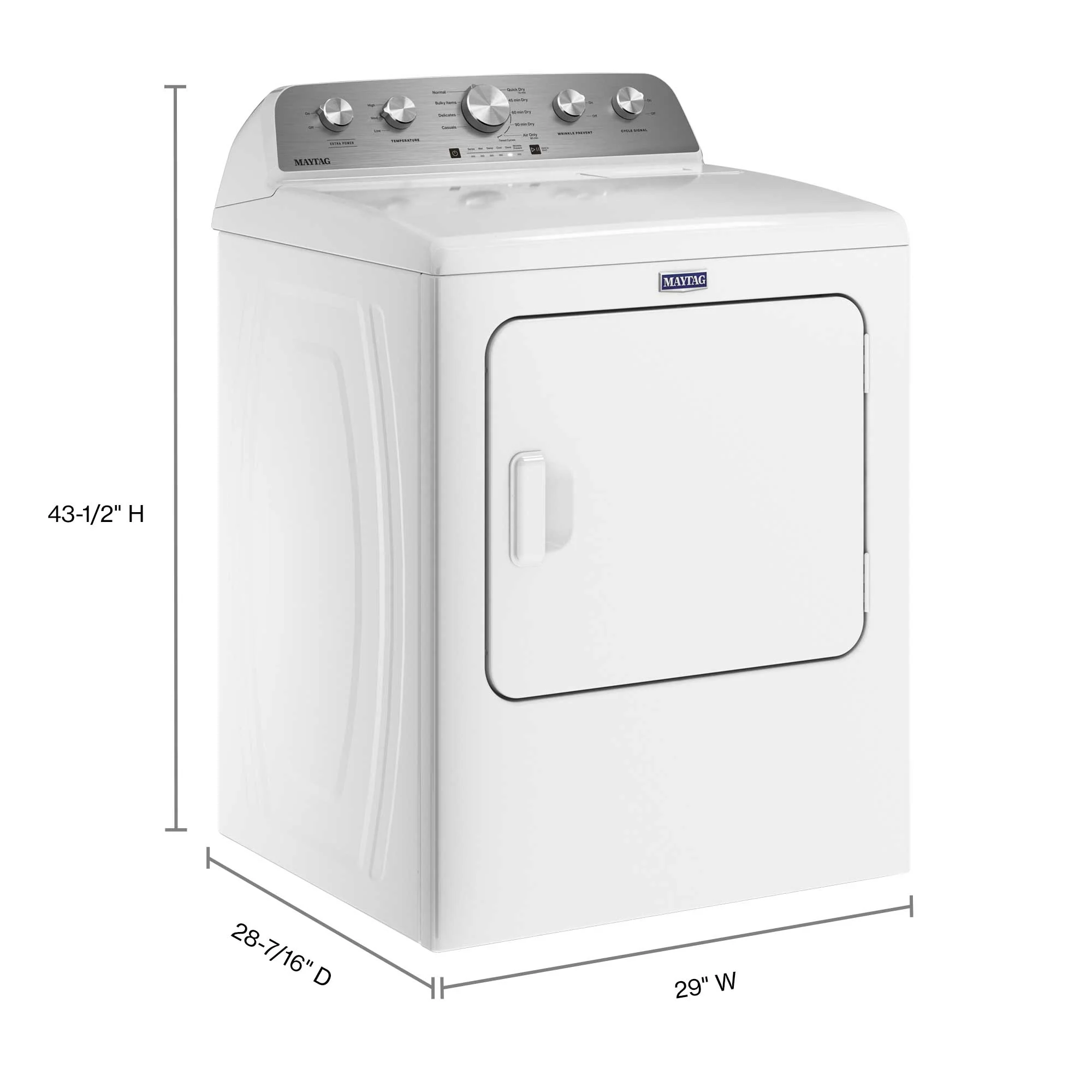 Maytag White Gas Dryer with Extra Power (7.0 cu. ft.) - MGD5030MW - Image 5
