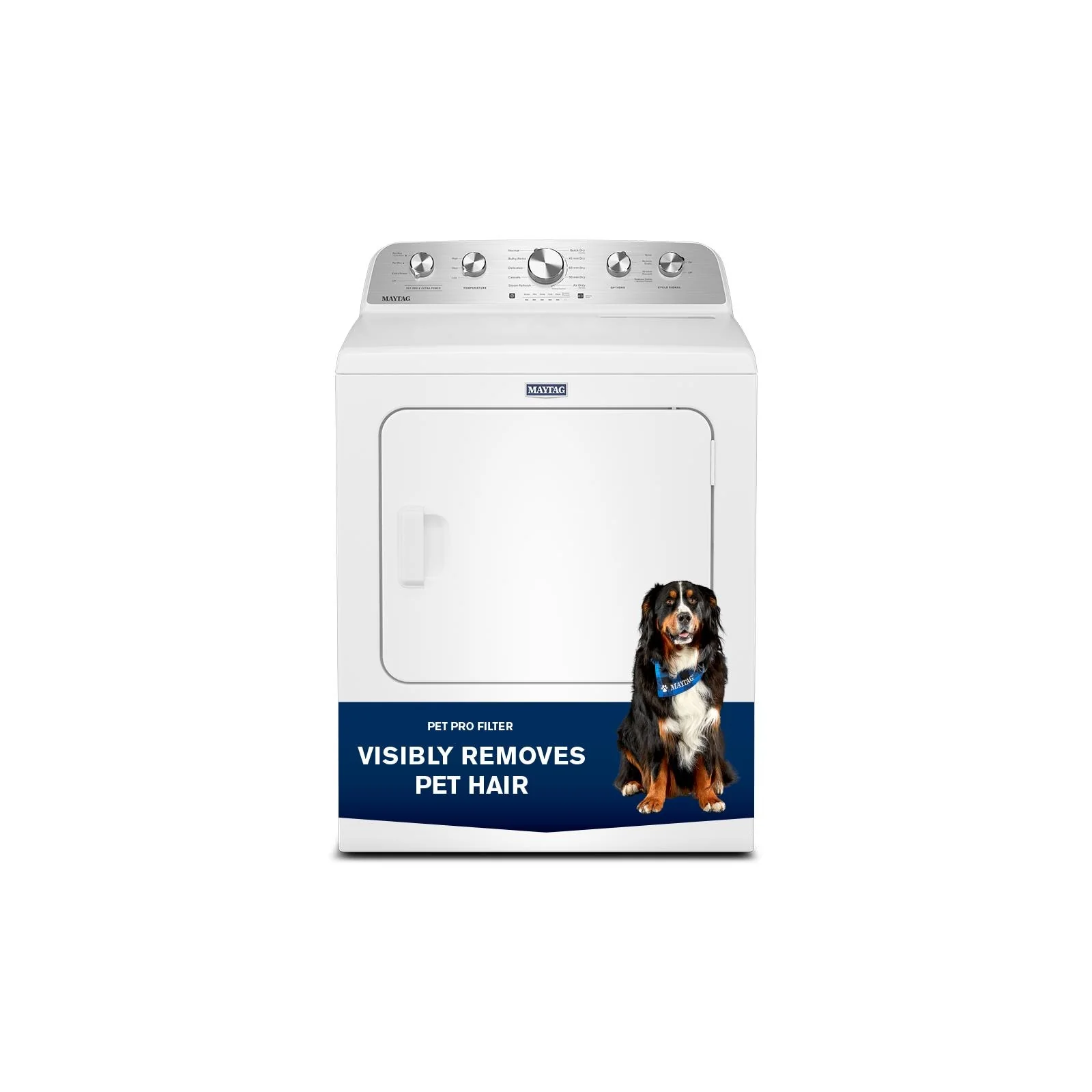 Maytag White Steam Gas Dryer (7.0 Cu. Ft.) with Pet Pro Option - MGD5605RW - Image 10