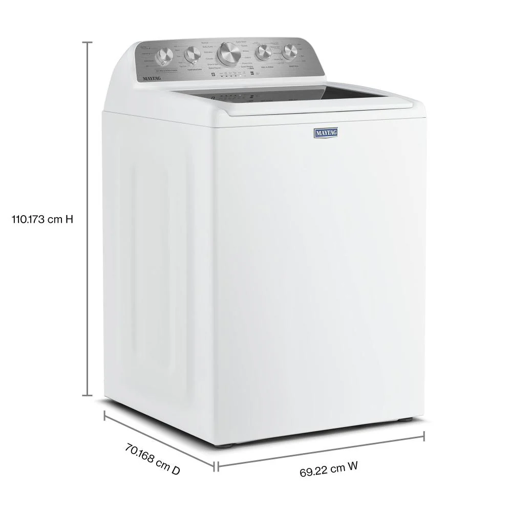 Maytag White Top Load Agitator Washer (5.4 Cu. Ft. IEC) with Extra Power and Pet Pro Option - MTW5605RW - Image 2