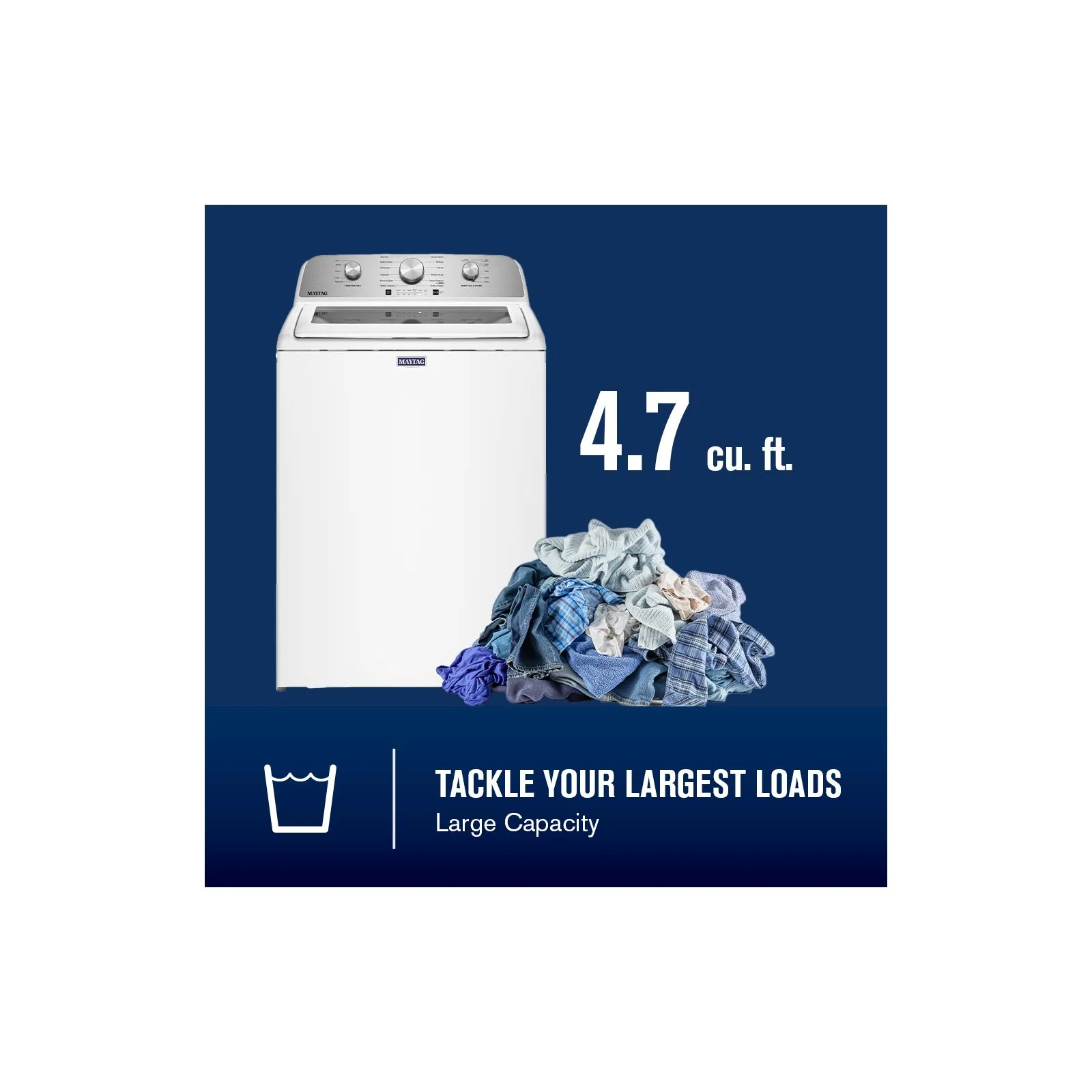 Maytag White Top Load Agitator Washer (5.4 Cu. Ft. IEC) with Extra Power Cycle - MTW5205TW - Image 11
