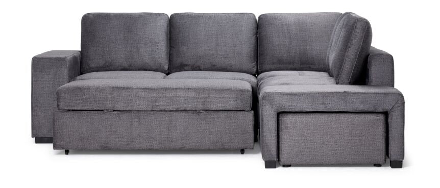 Meadow 3-Piece Sectional with Left-Facing Pop-Up Bed - Grey - Image 3