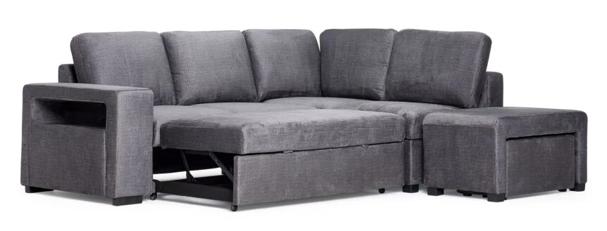 Meadow 3-Piece Sectional with Left-Facing Pop-Up Bed - Grey - Image 6