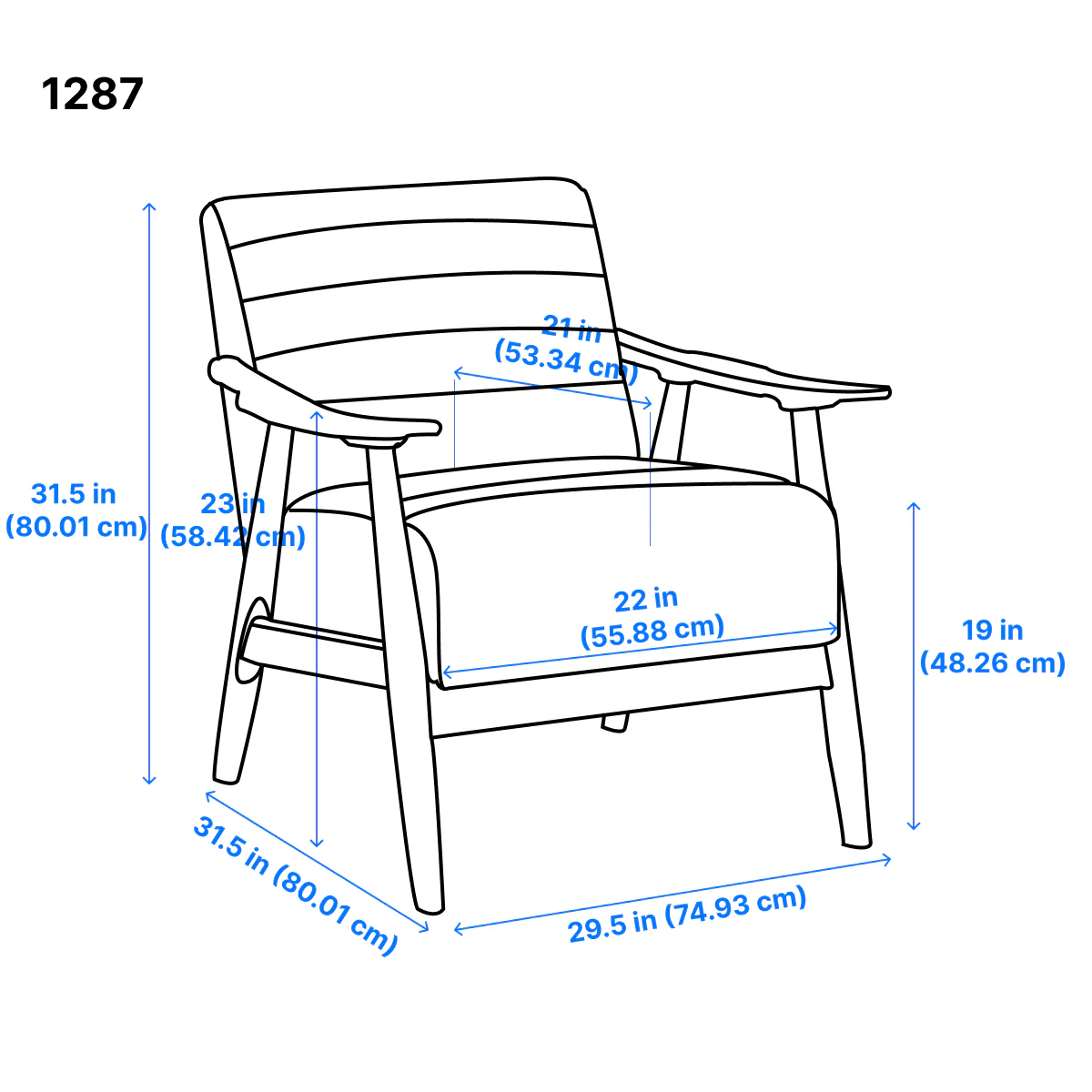 Medici Accent Chair - Blue - Image 8