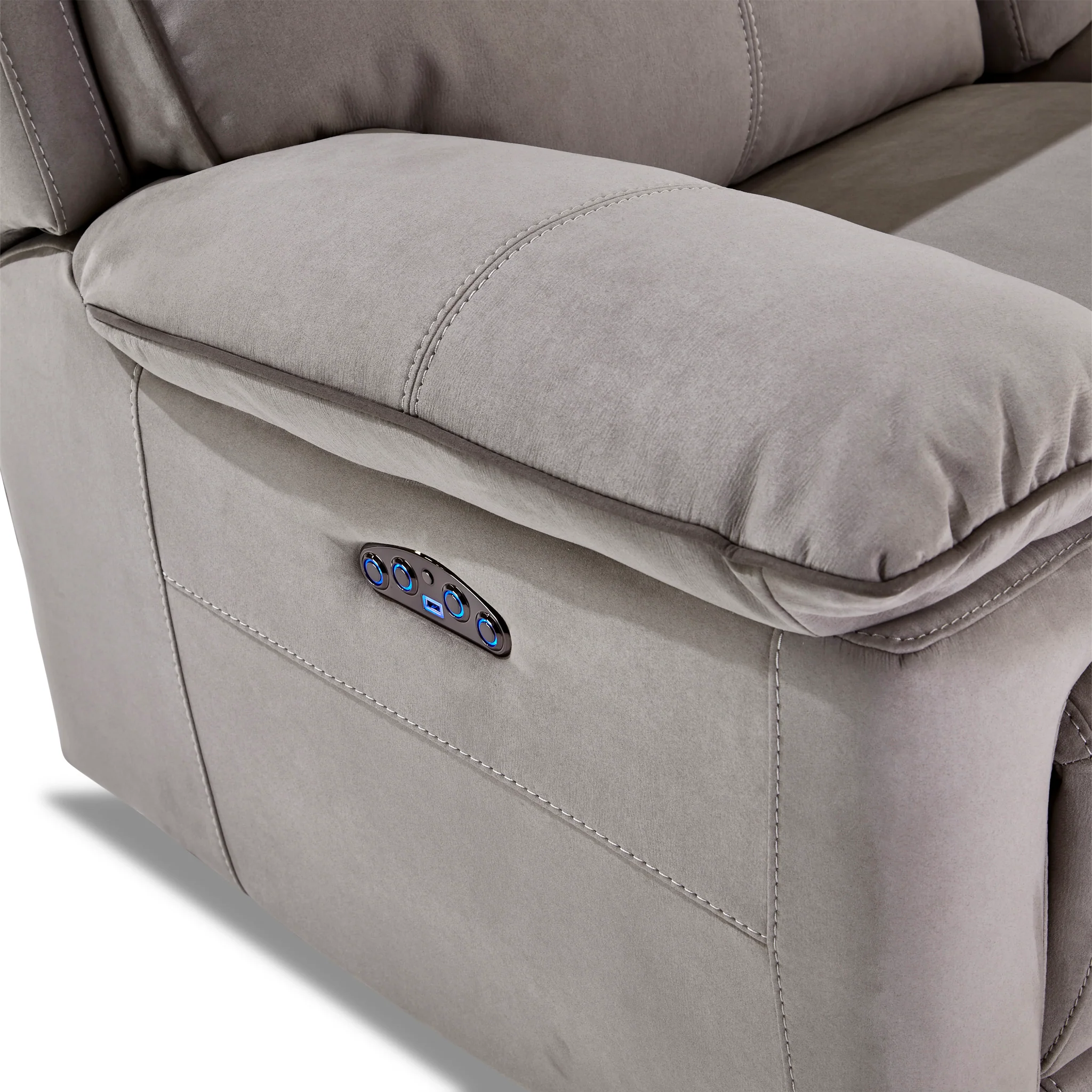 Memphis Dual Power Reclining Sofa - Silver Grey - Image 6