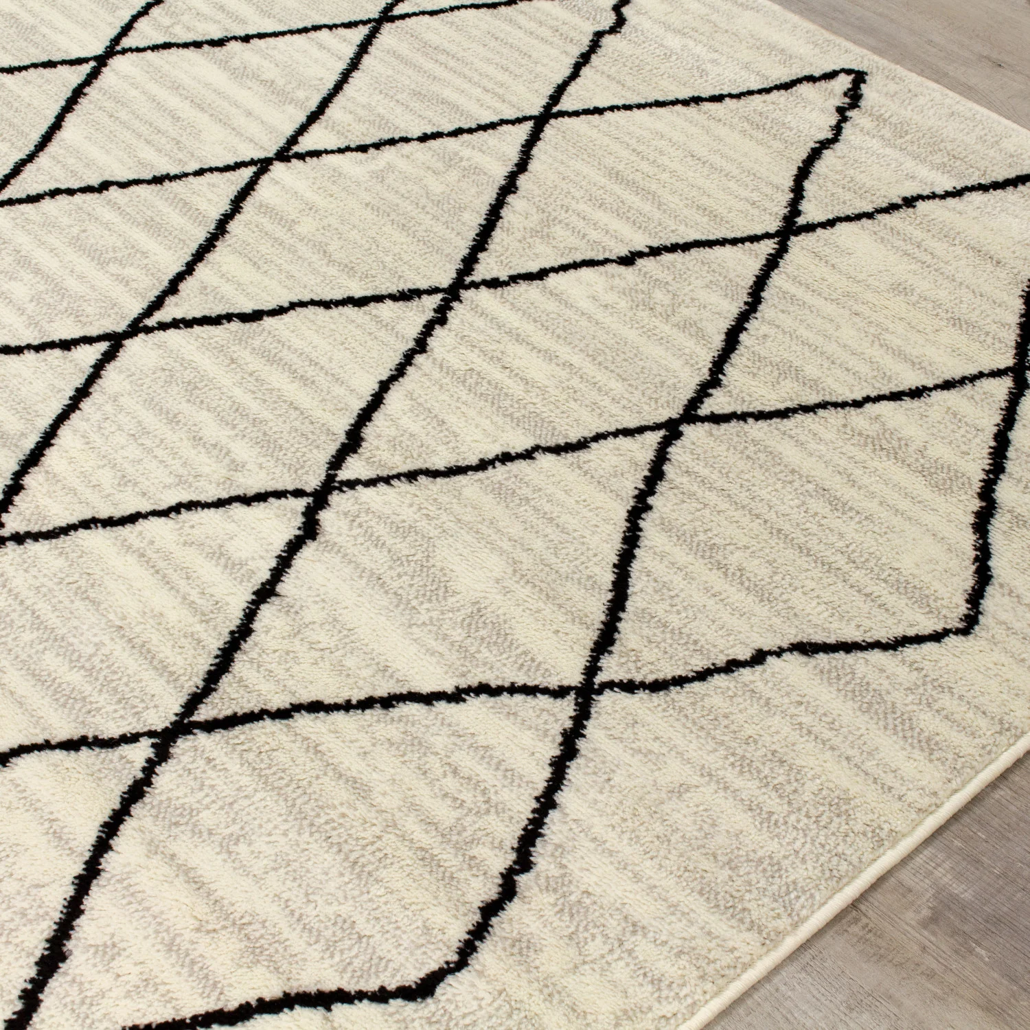 Meridian Pen-Drawn Trellis Lines Area Rug - 5' X 8' - Grey - Image 4