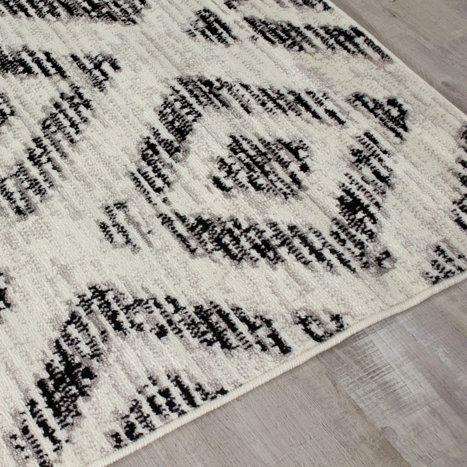 Meridian Diamond Distressed Area Rug - 8' X 11' - Grey - Image 3