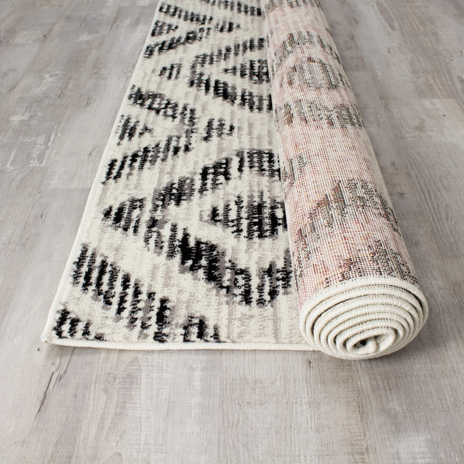 Meridian Diamond Distressed Area Rug - 8' X 11' - Grey - Image 6