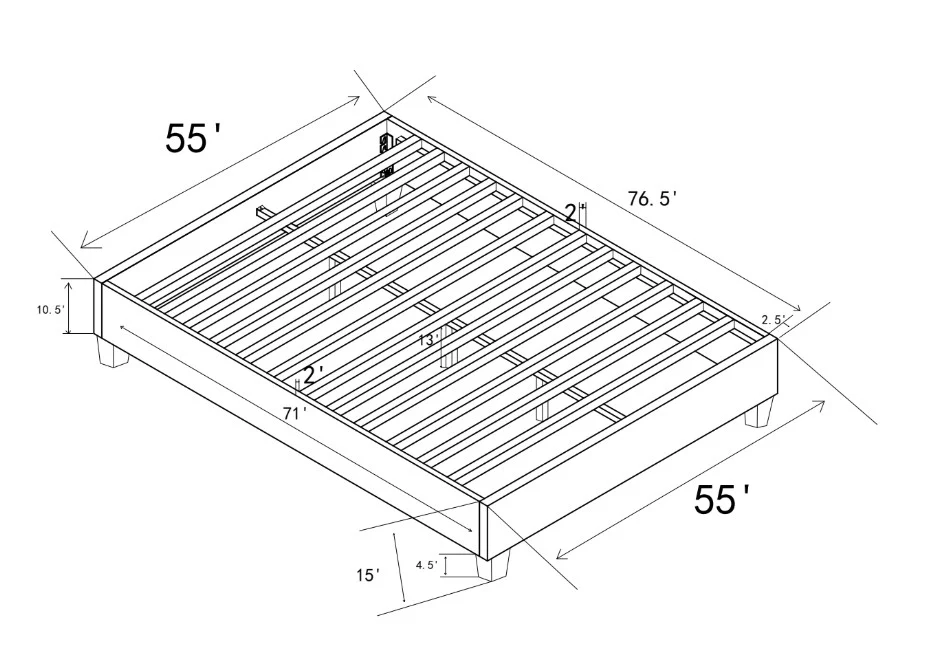 Meyer Full Platform Bed Base - Grey - Image 3