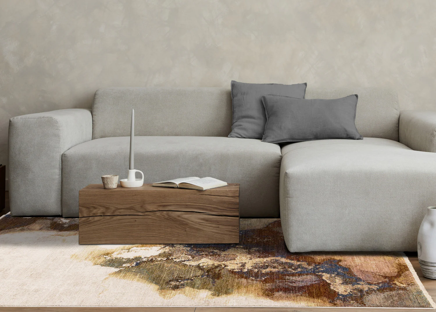 Micah Modern Galaxy Area Rug - 8' X 11' - Cream/Grey/Blue - Image 3