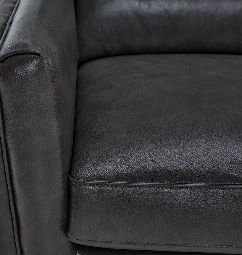 Miguel Leather Loveseat - Charcoal - Image 3